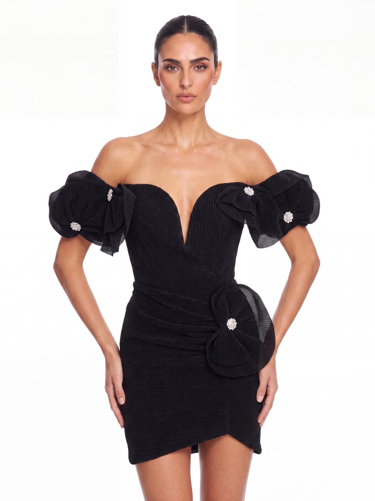 Morixal Off Shoulder Flower Mini Dress