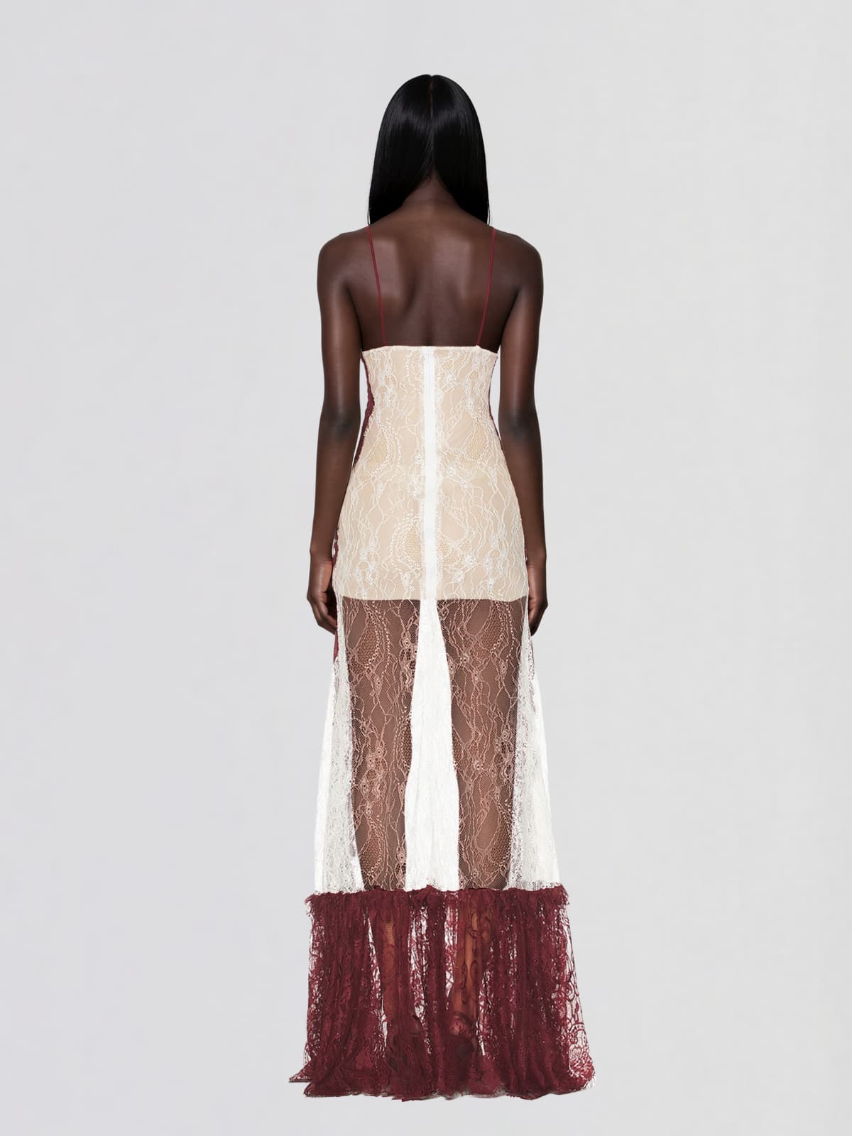 Morlen Spaghetti Lace Maxi Dress