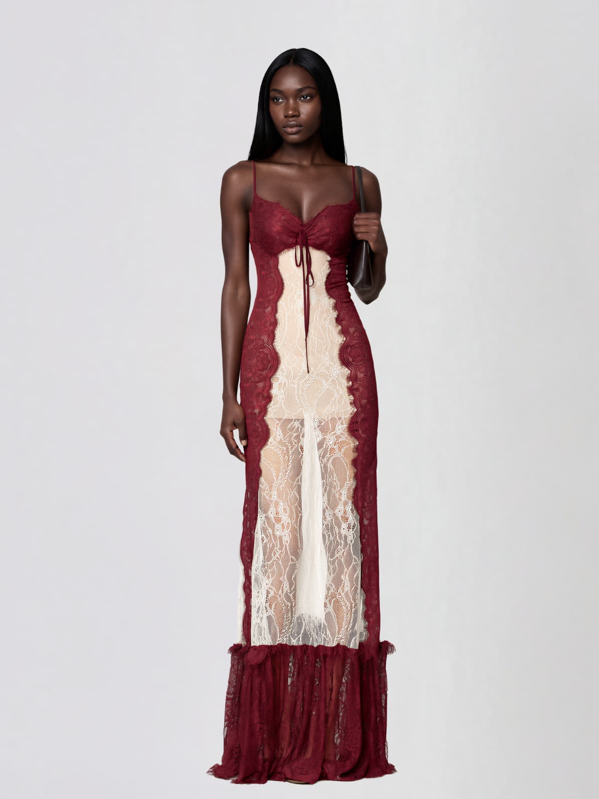 Morlen Spaghetti Lace Maxi Dress