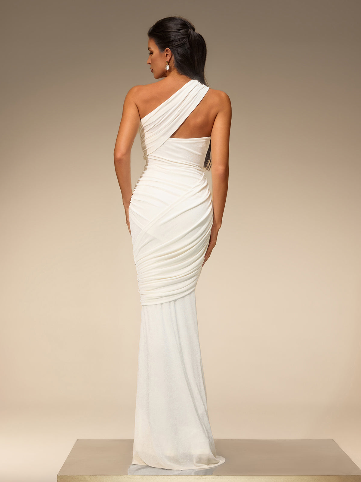 Navori One Shoulder Ruched Maxi Dress