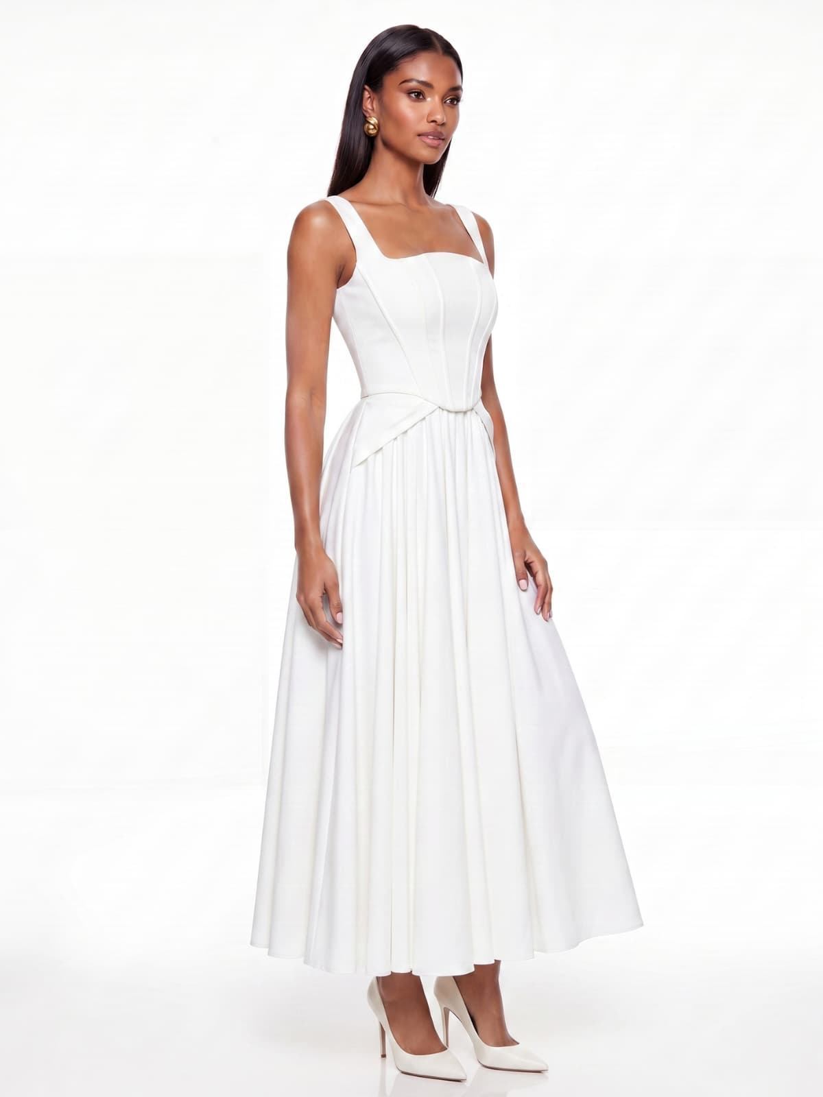 Nivaro Corset Flared Maxi Dress