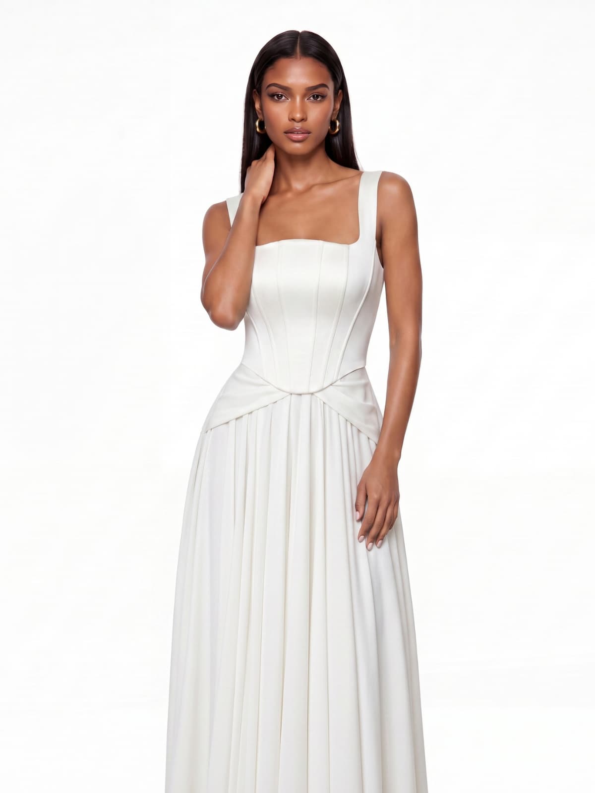 Nivaro Corset Flared Maxi Dress