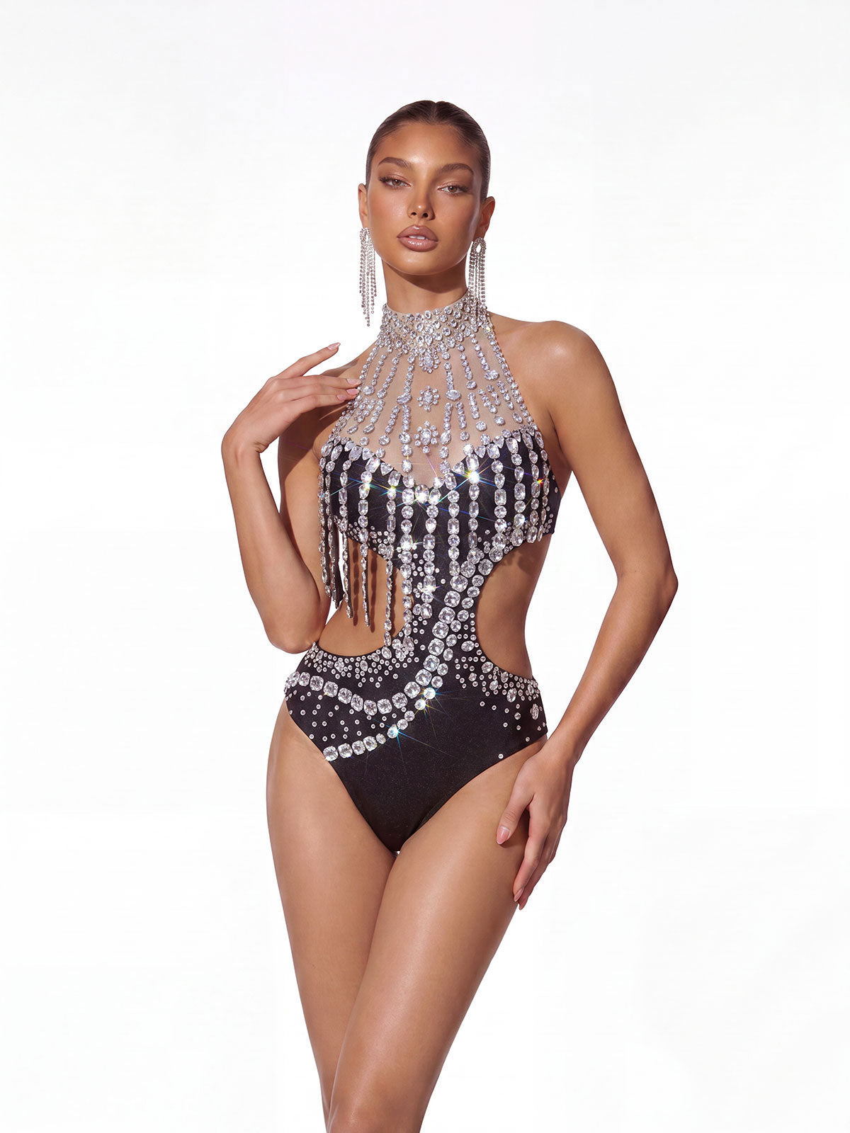 Nyvren Crystal Cutout Bodysuit