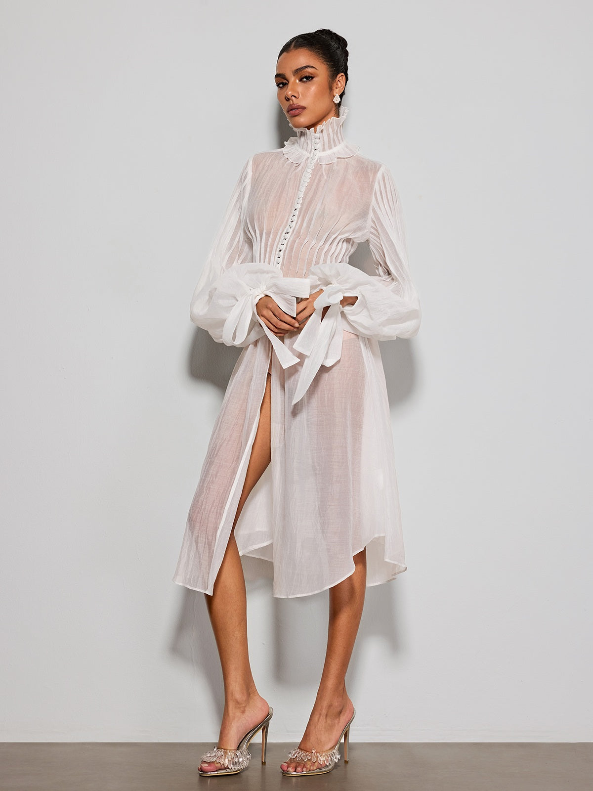 Pryvalis High Neck Midi Dress