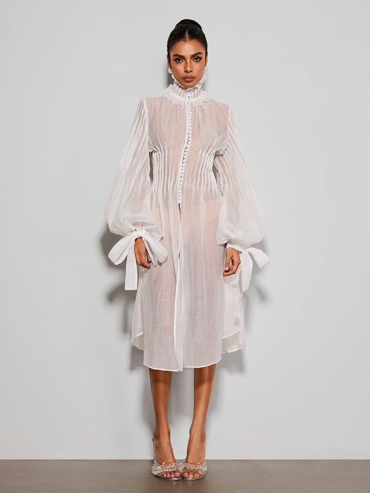 Pryvalis High Neck Midi Dress