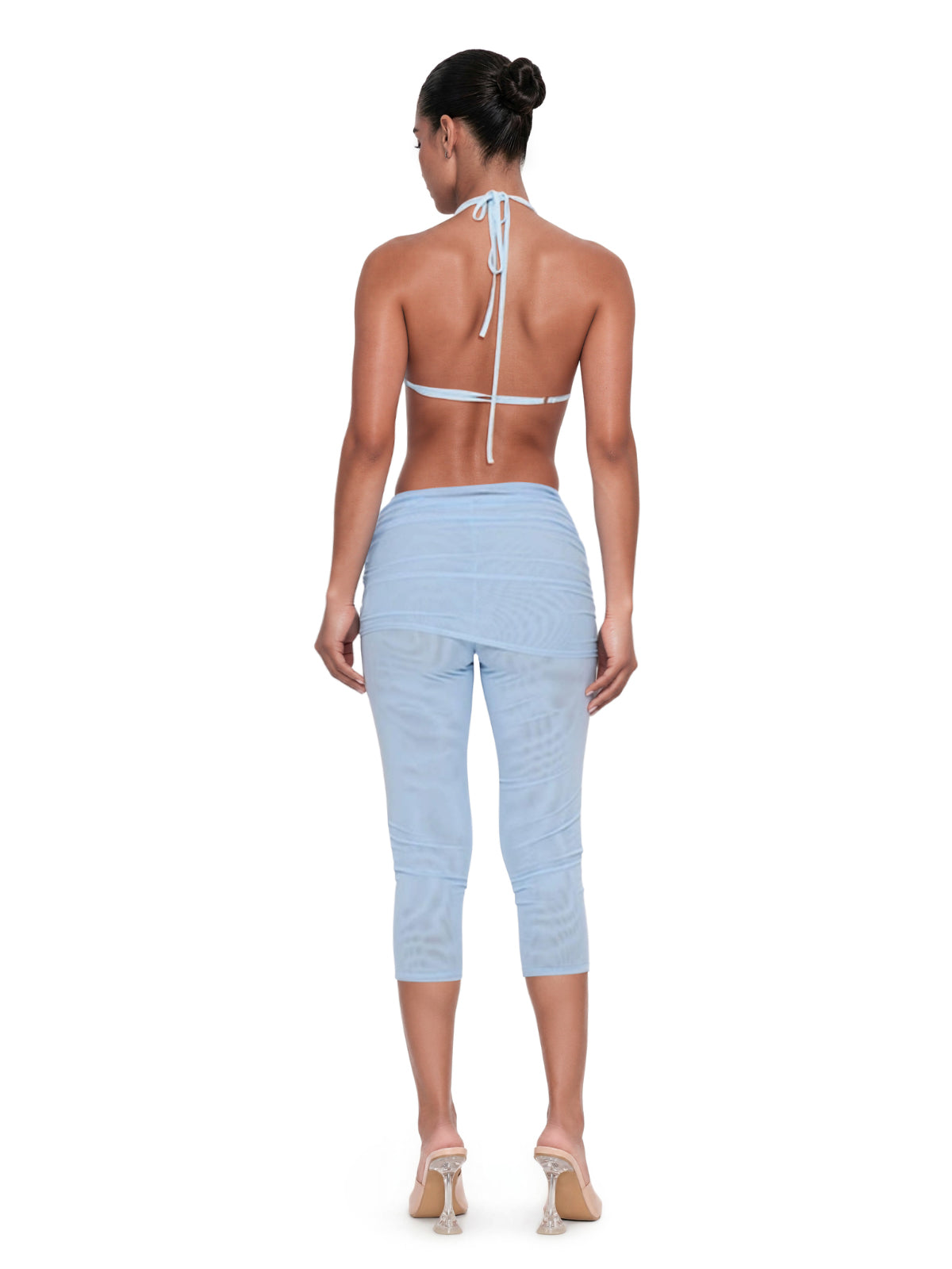 Quirin Cowl Neck Ruched Capri Pants Set