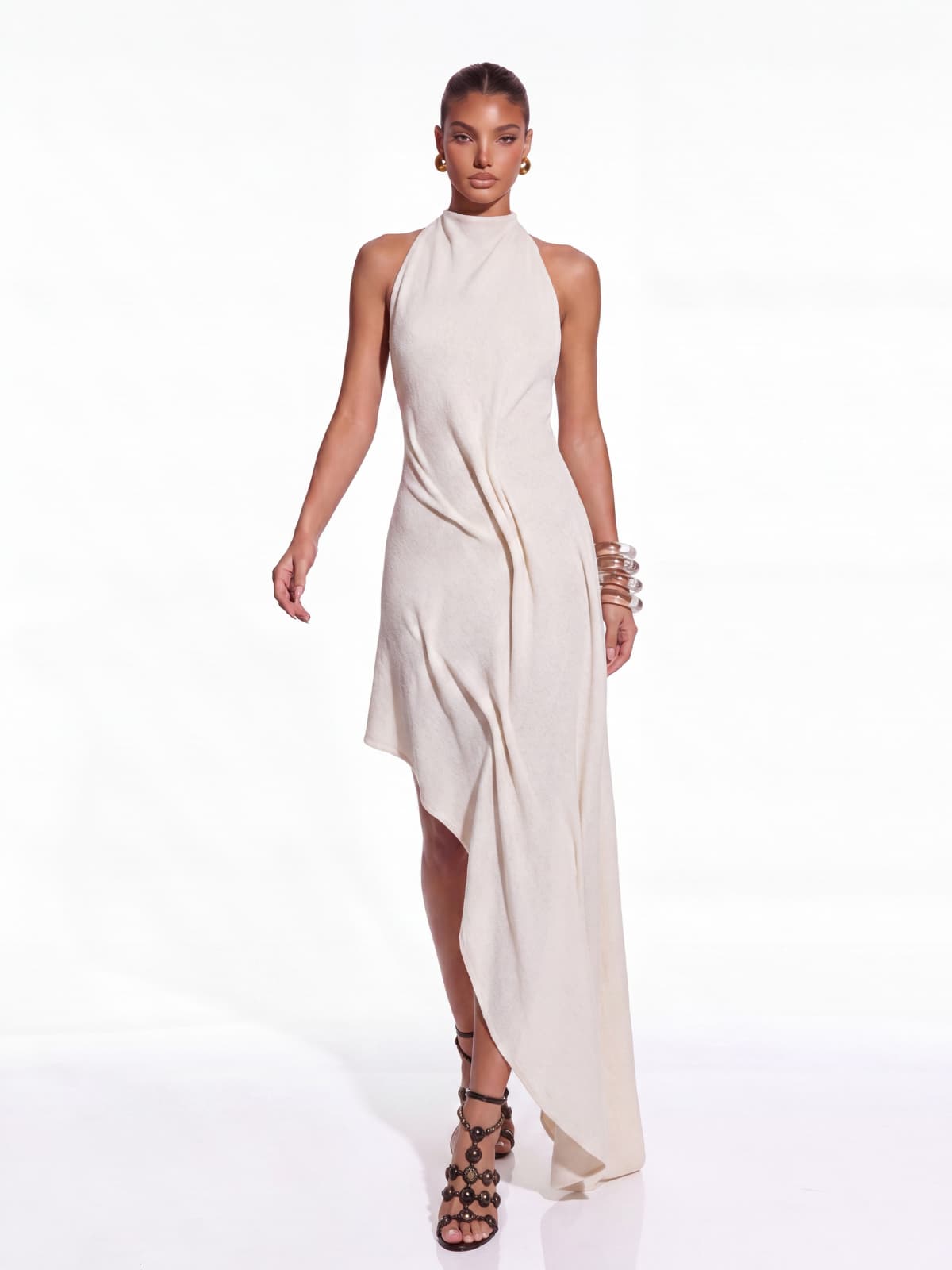 Raviel Sleeveless Asymmetric Knit Dress