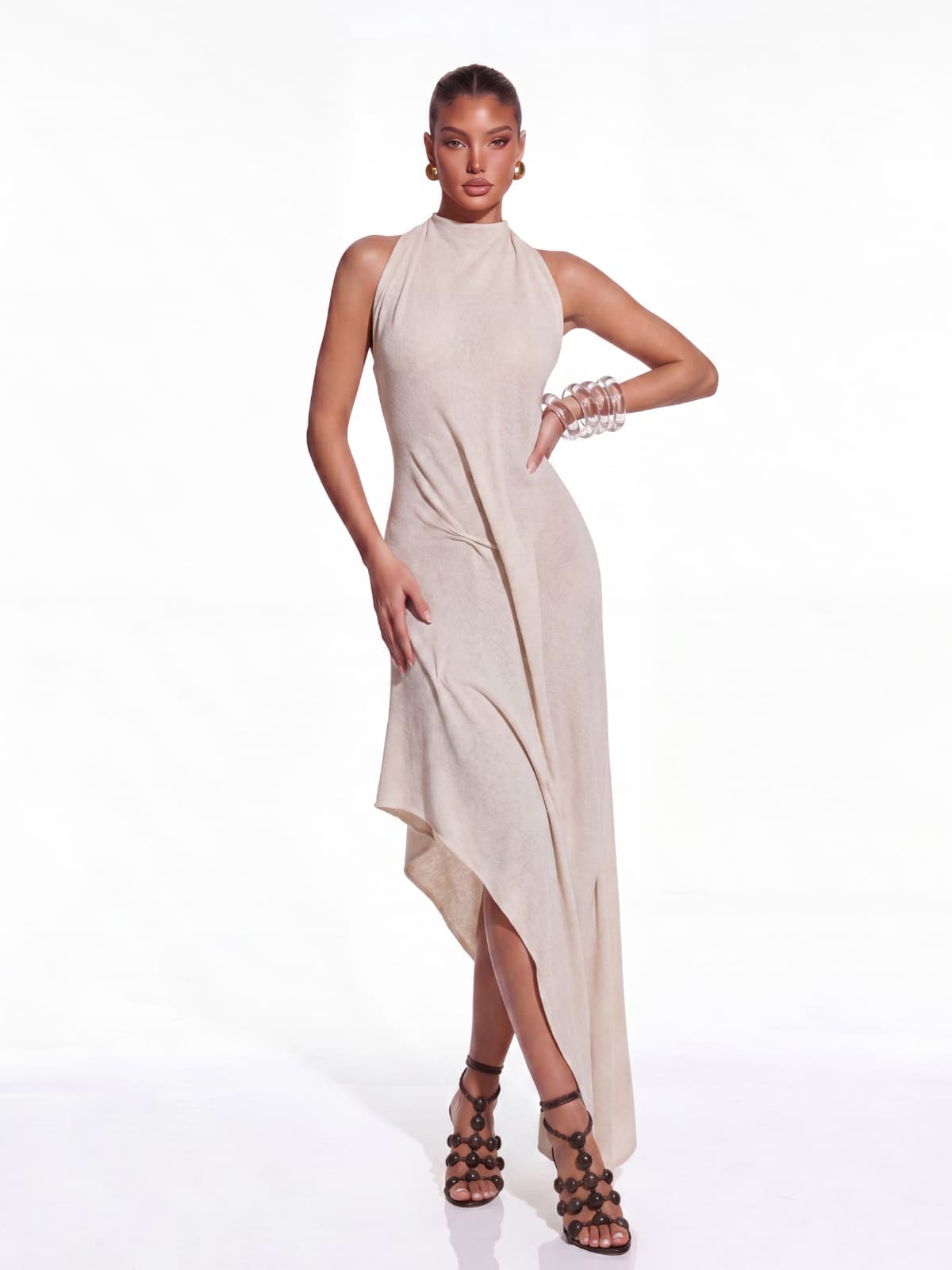 Raviel Sleeveless Asymmetric Knit Dress