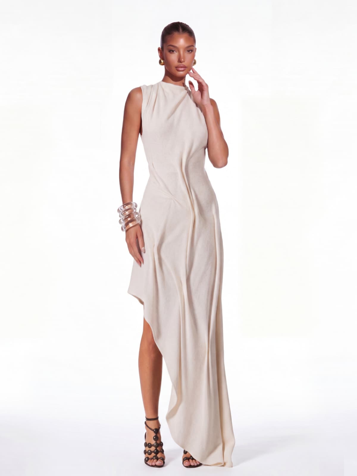 Raviel Sleeveless Asymmetric Knit Dress
