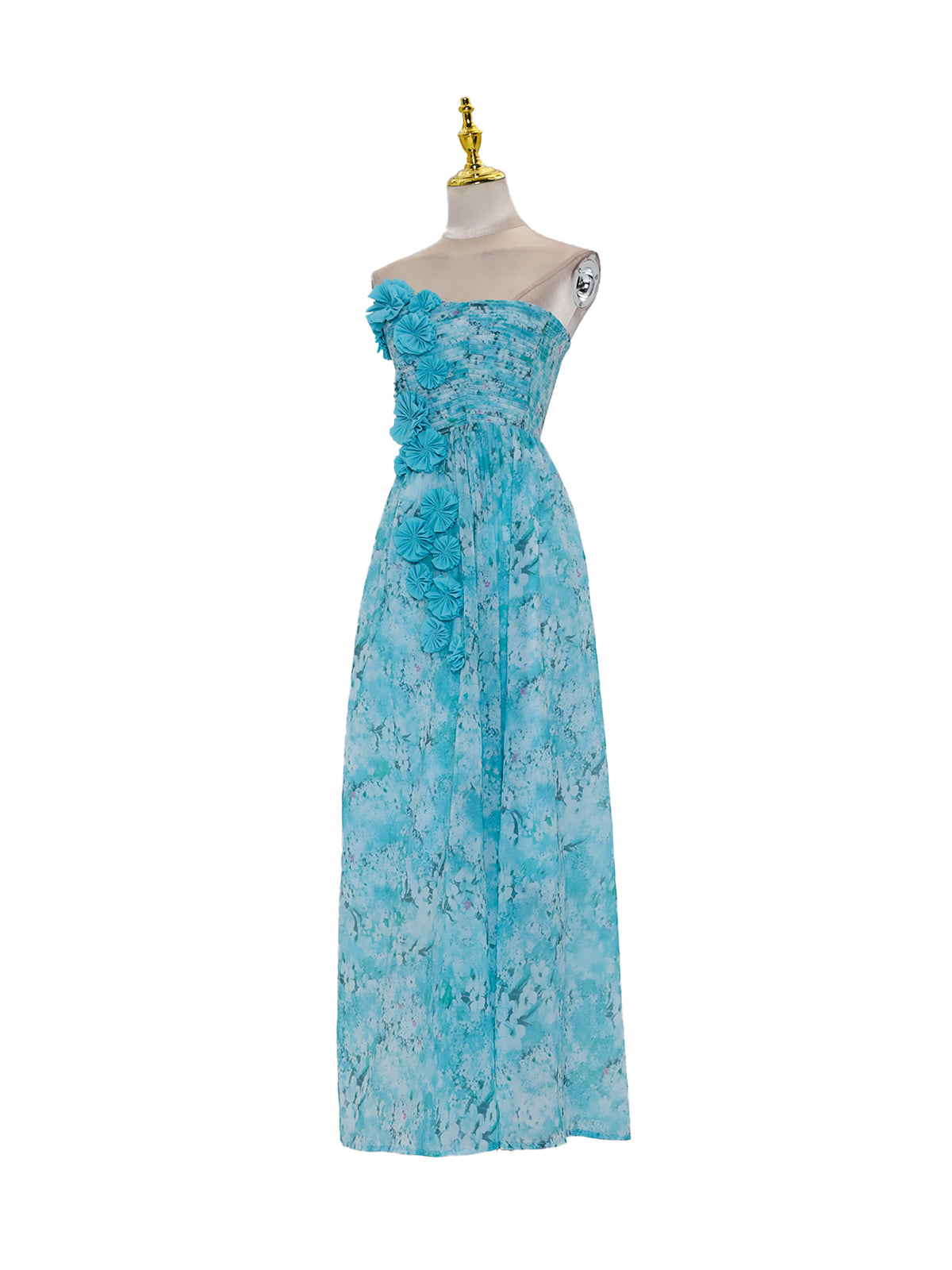 Rexion Strapless Flower Maxi Dress