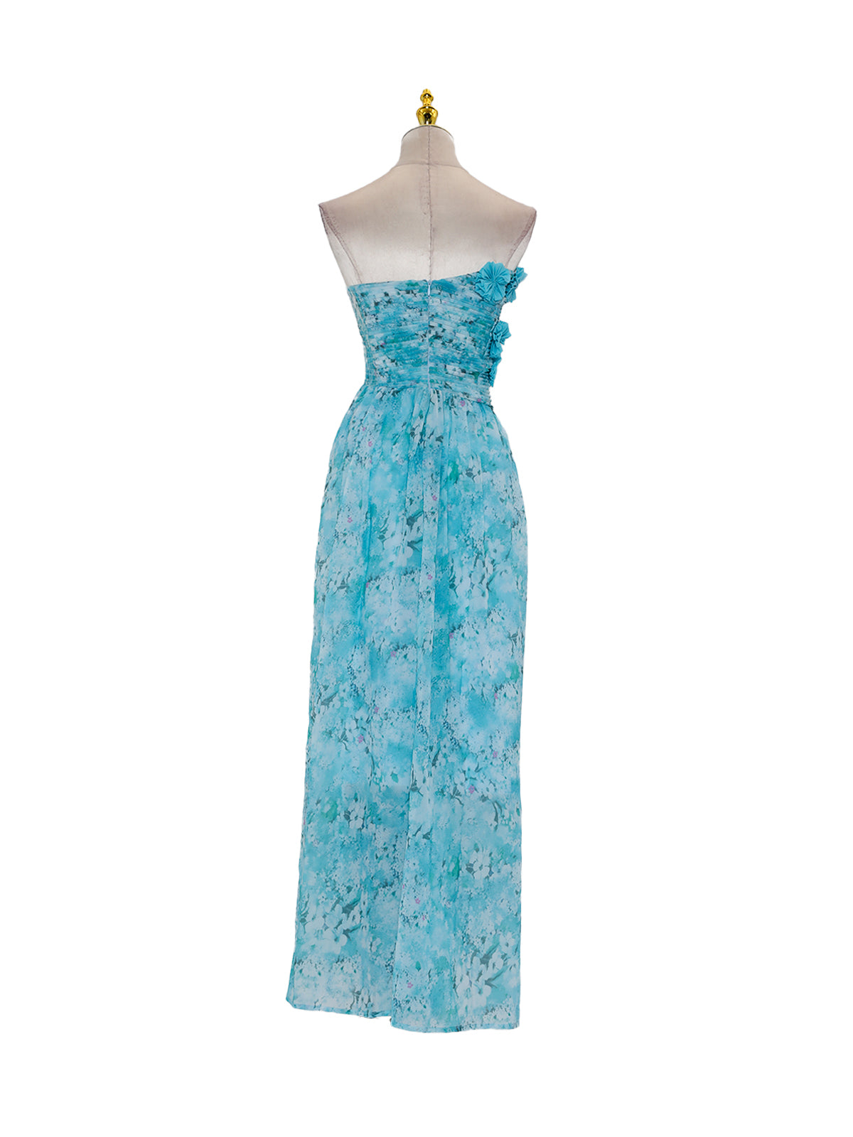 Rexion Strapless Flower Maxi Dress