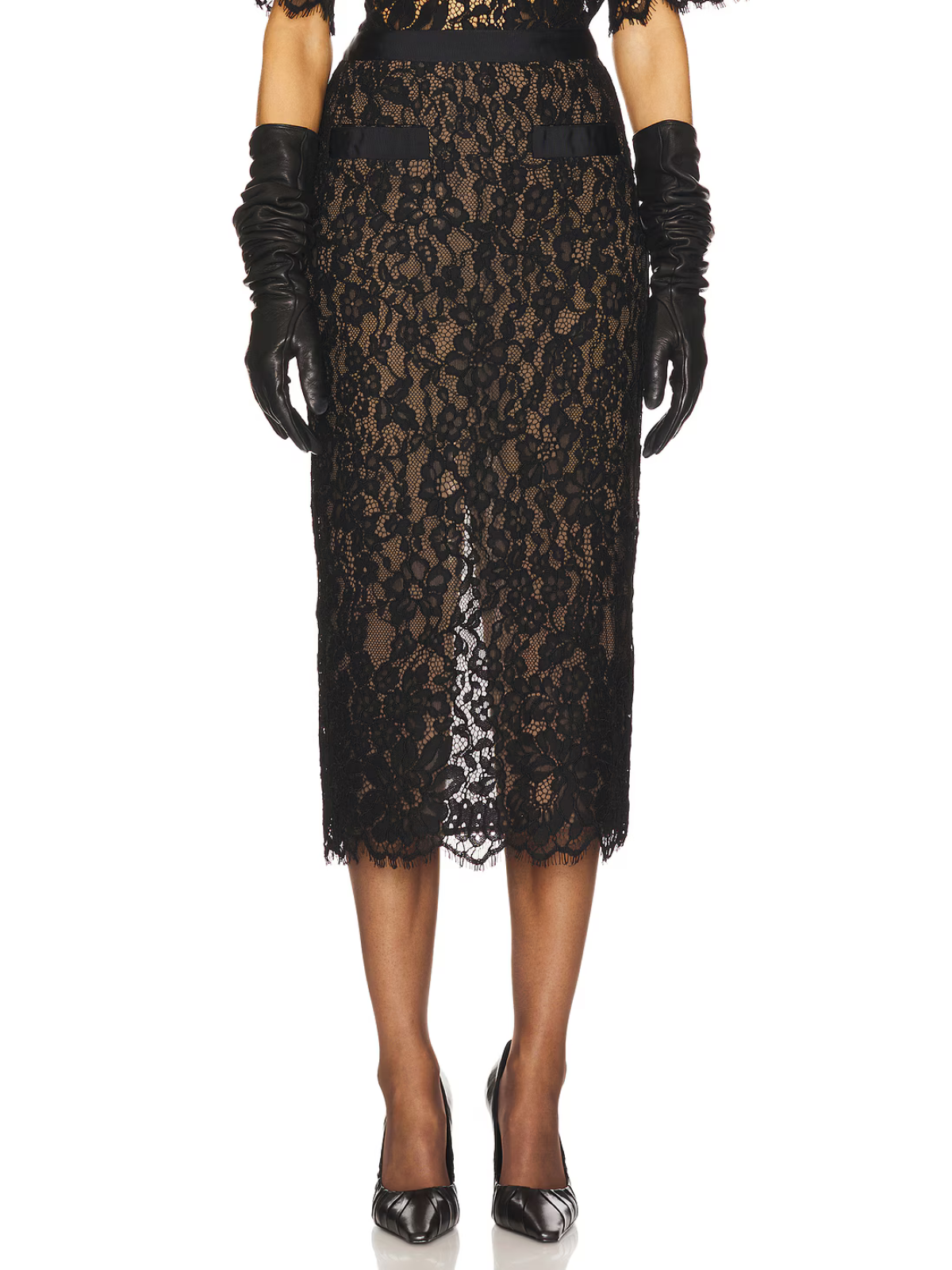 Sovqen Short Sleeve Lace Skirt Set