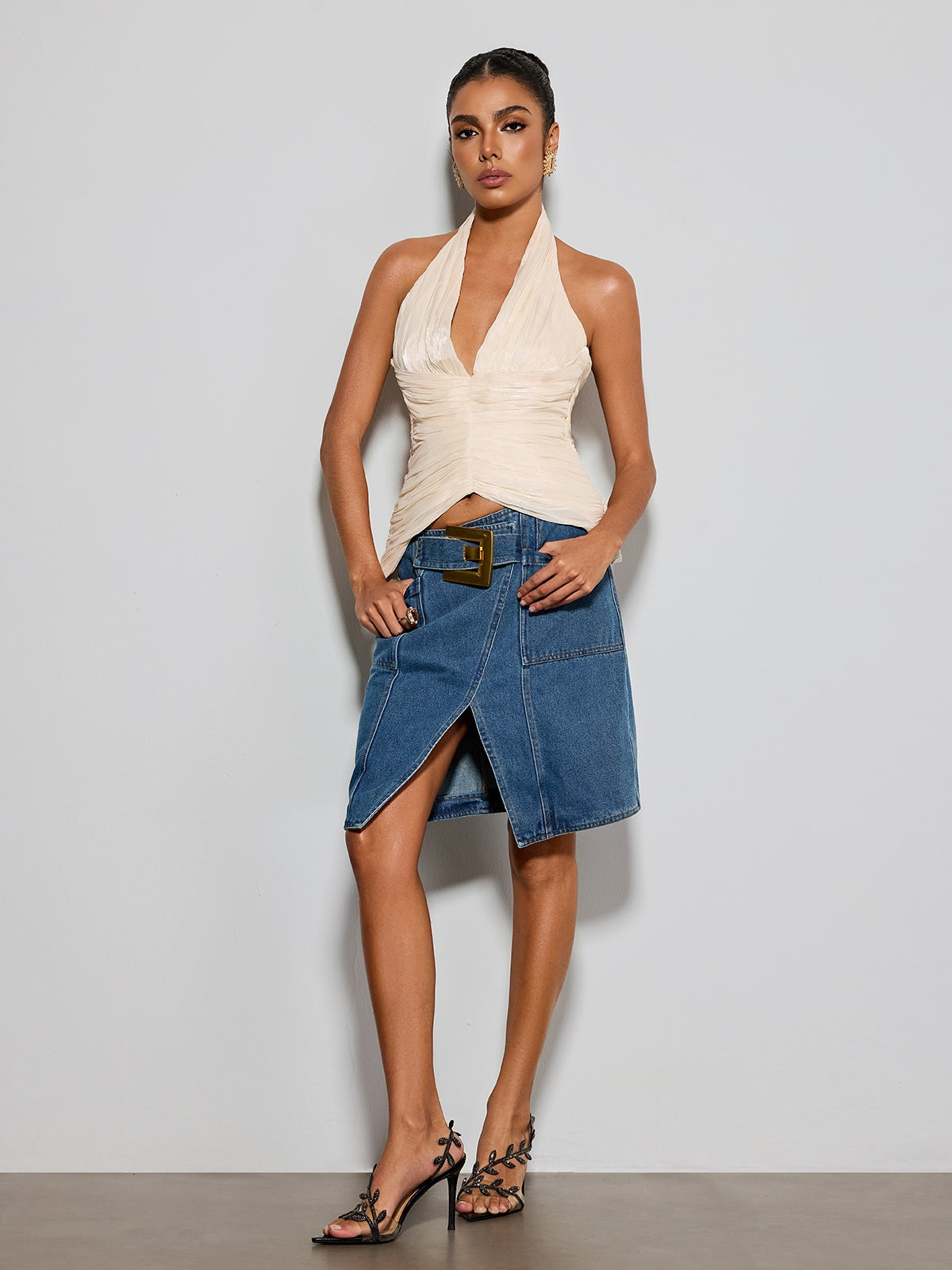 Syndravic Halterneck Ruched Top