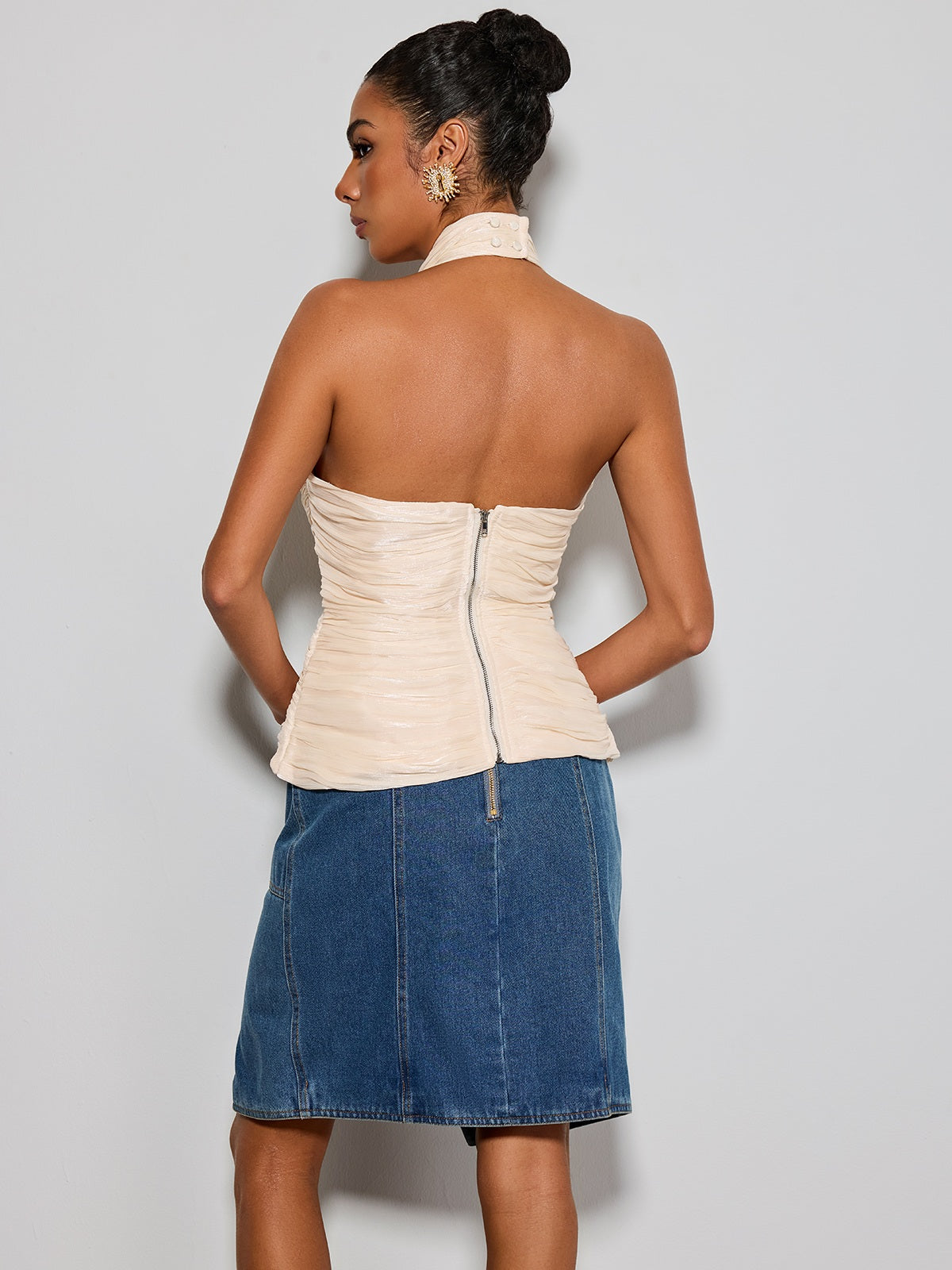 Syndravic Halterneck Ruched Top