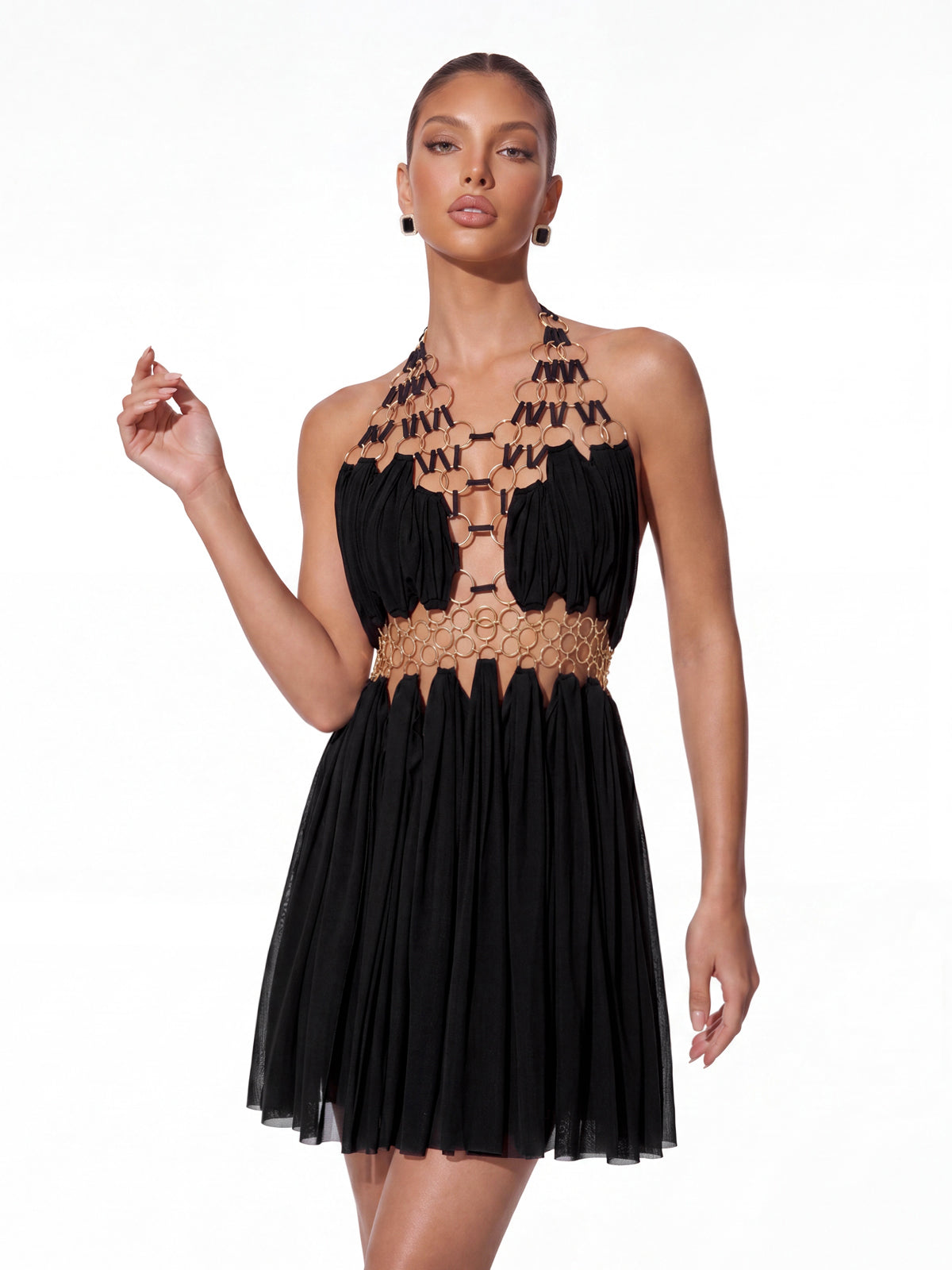 Tavion Backless Cutout Mini Dress