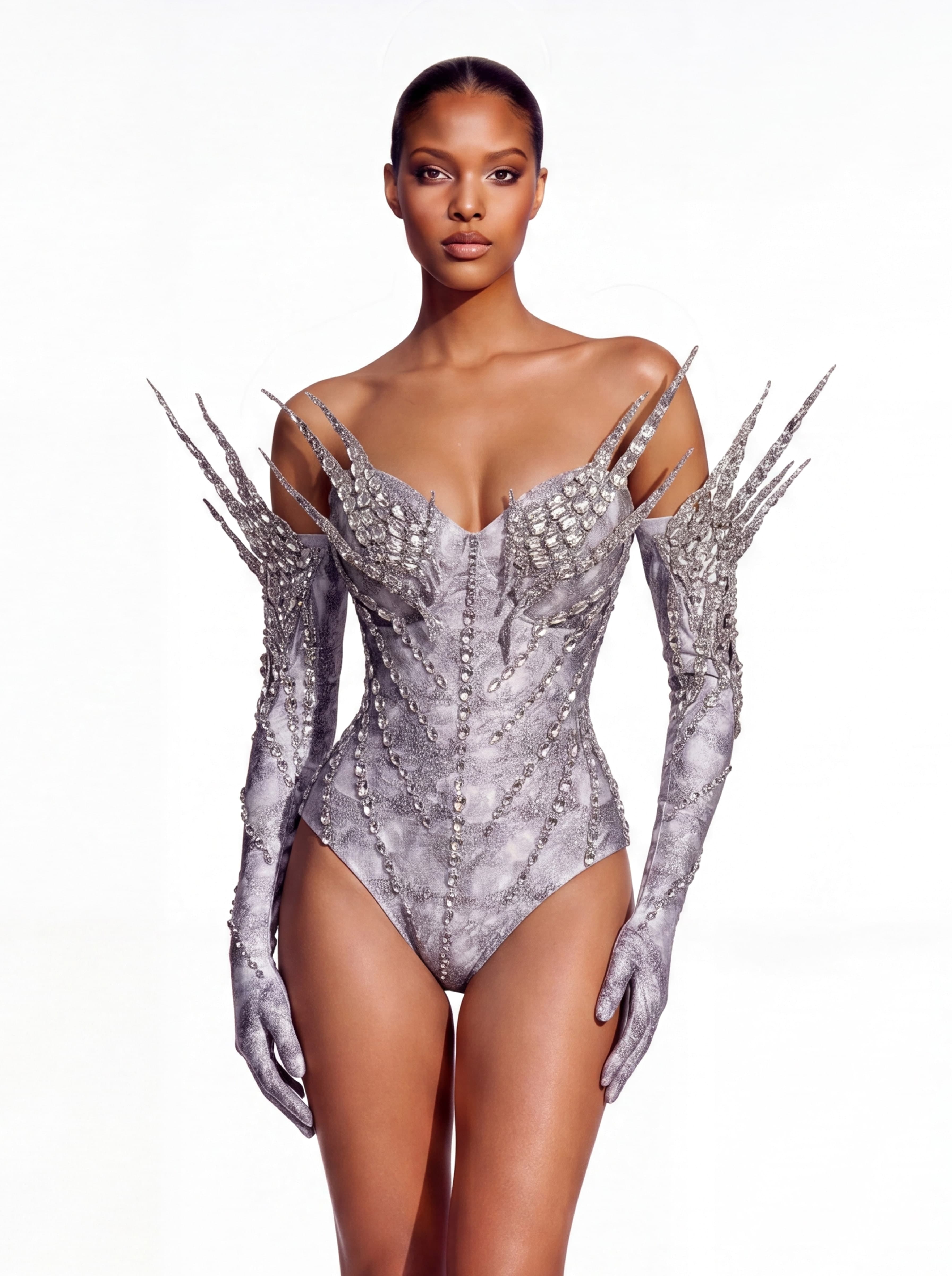 Tervix Crystal Bodysuit With Gloves