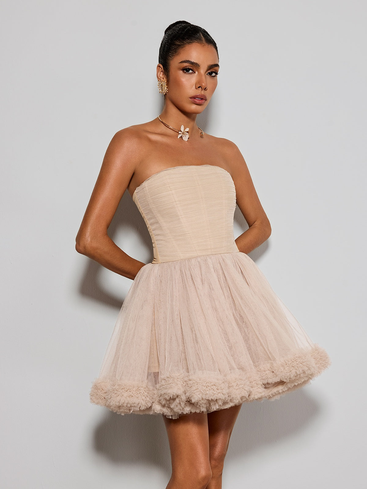 Ulvander Strapless Tulle Mini Dress