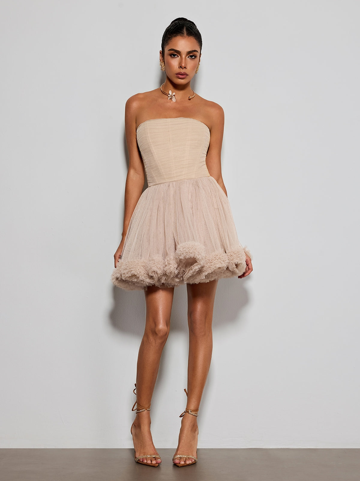 Ulvander Strapless Tulle Mini Dress