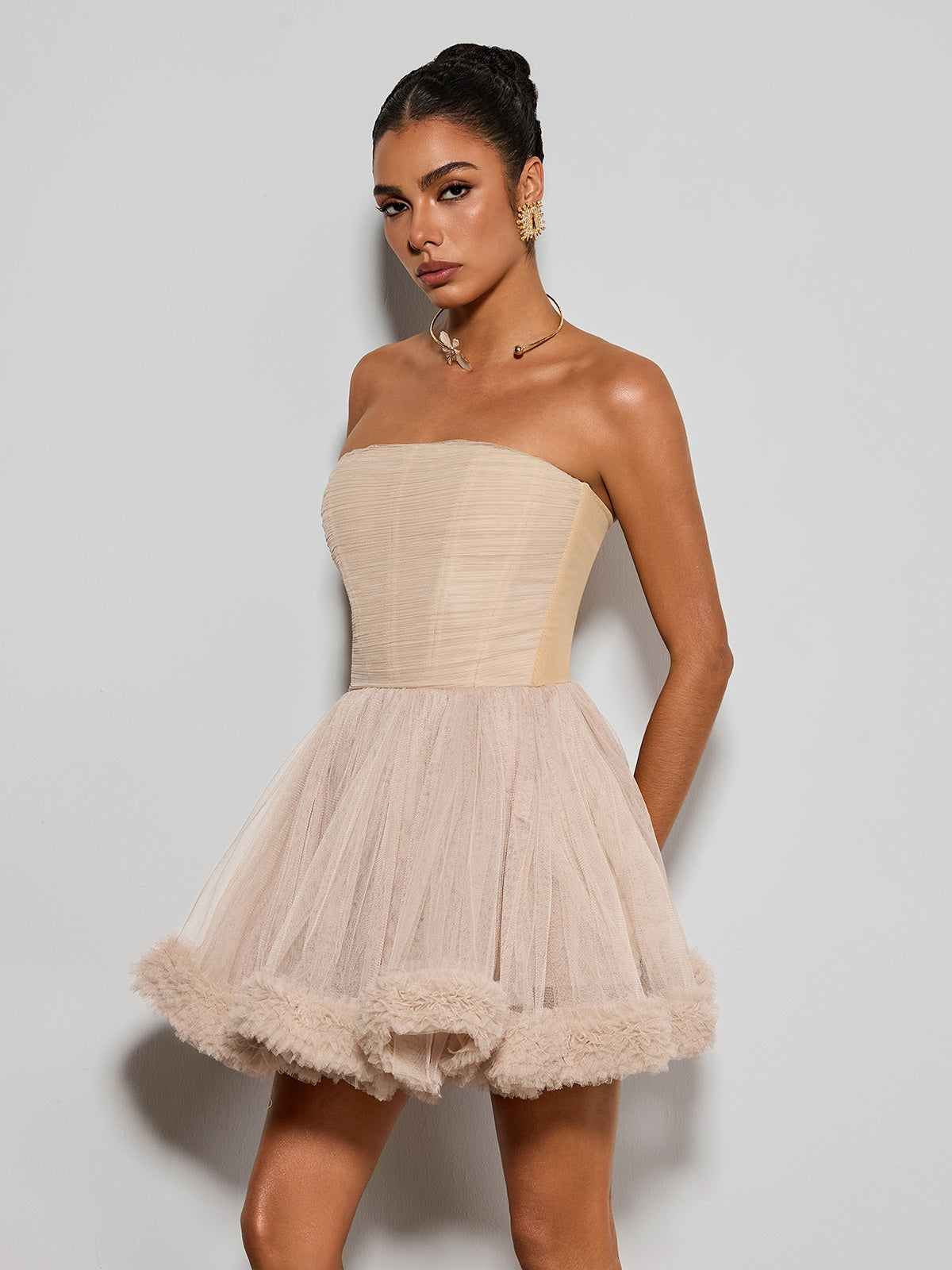 Ulvander Strapless Tulle Mini Dress