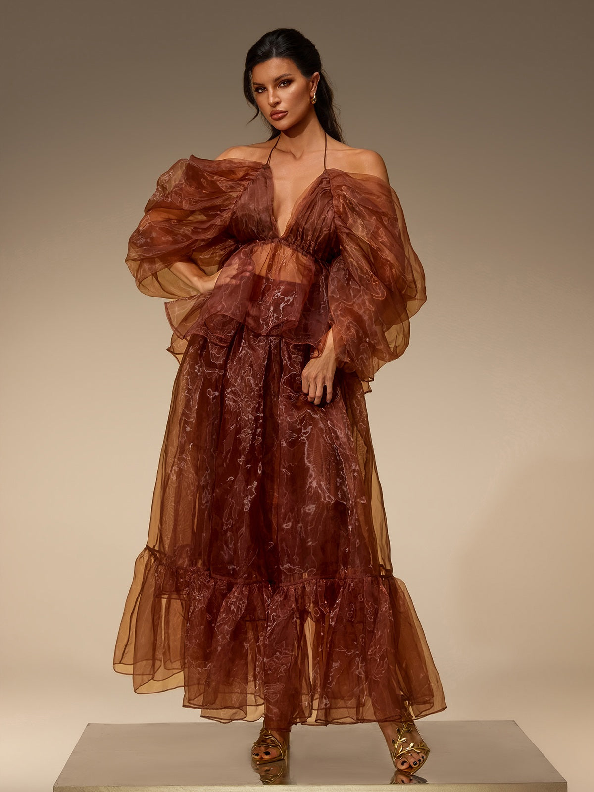 Valtrex Halterneck Ruched Skirt Set