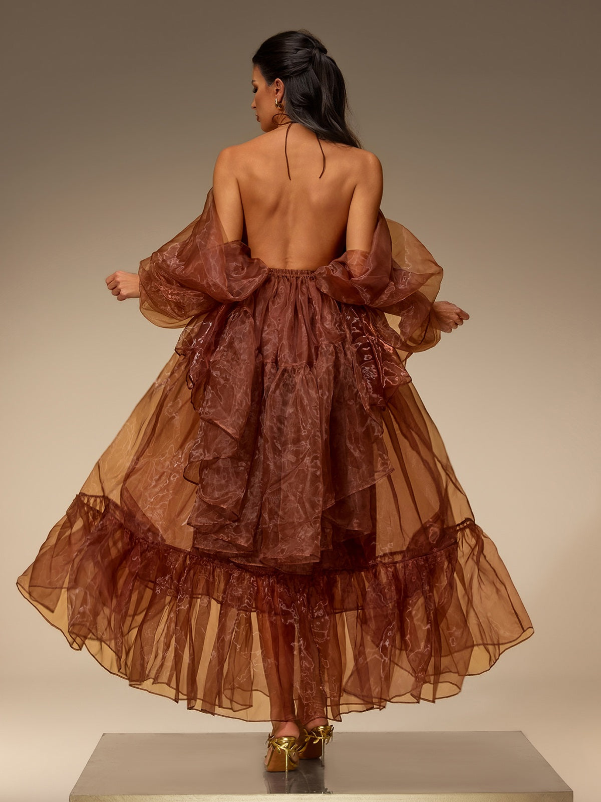 Valtrex Halterneck Ruched Skirt Set