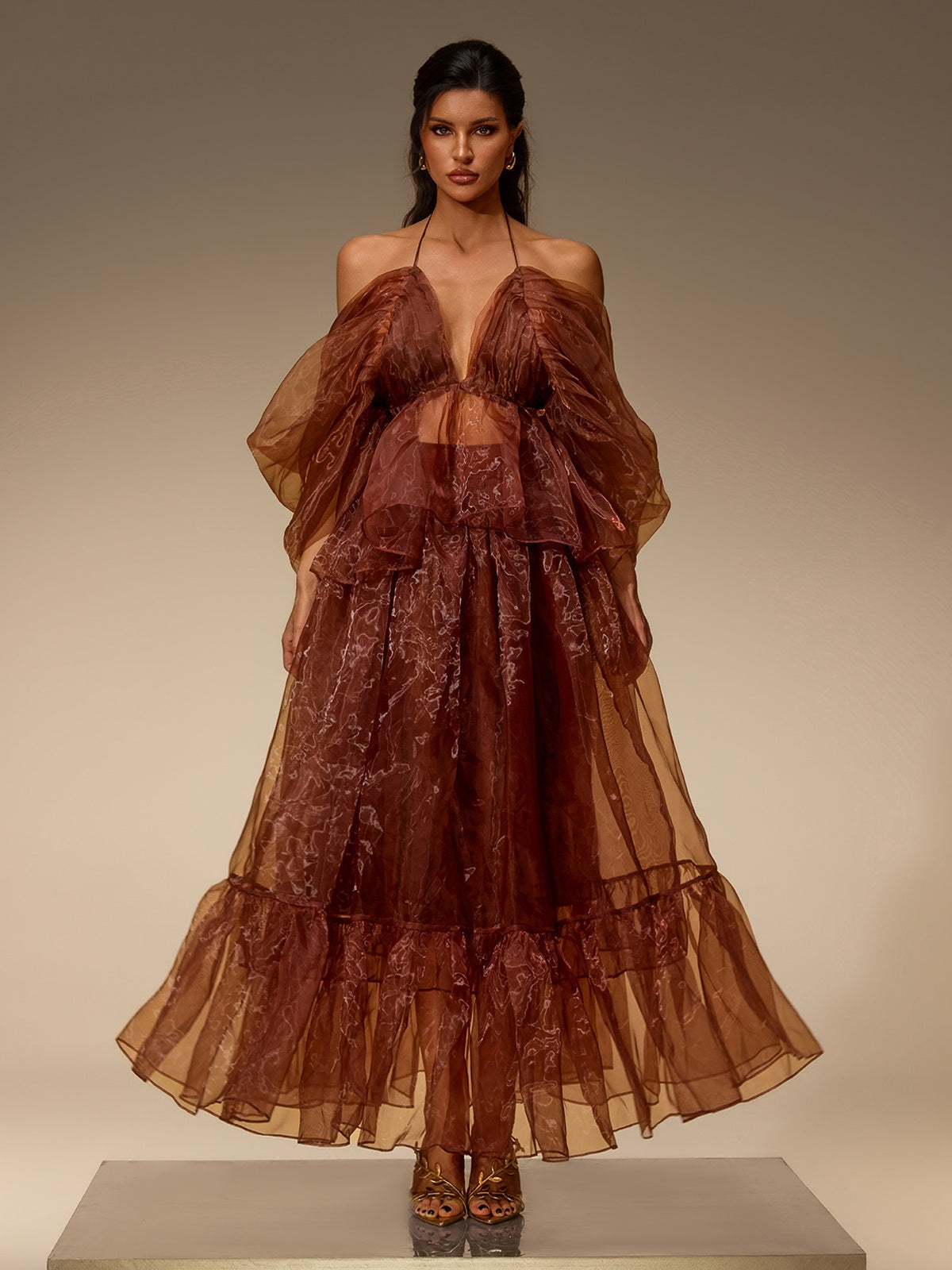 Valtrex Halterneck Ruched Skirt Set