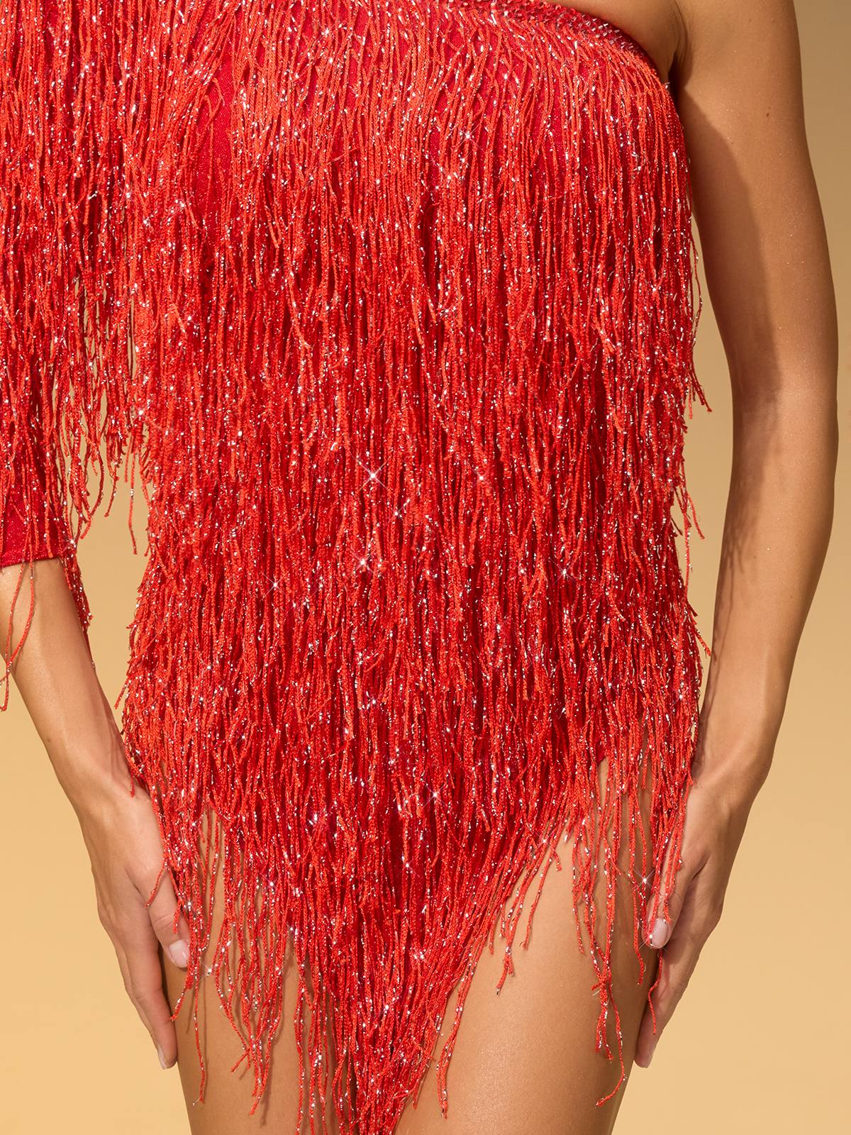 Valtris One Shoulder Fringe Bodysuit
