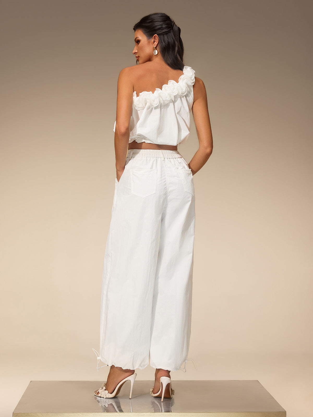 Valzora One Shoulder Pants Set