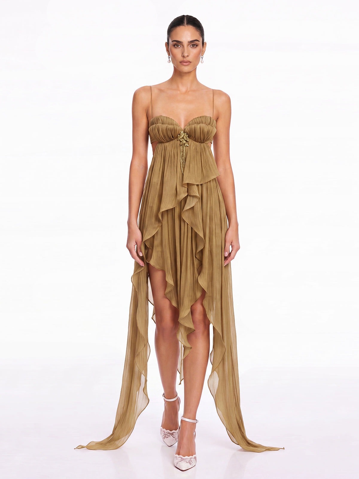 Vareno Spaghetti Ruffle Dress