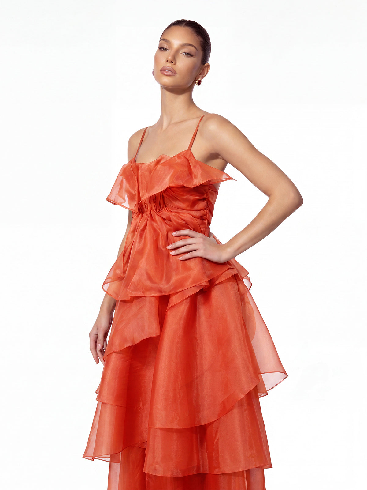 Varesa Spaghetti Ruffle Maxi Dress