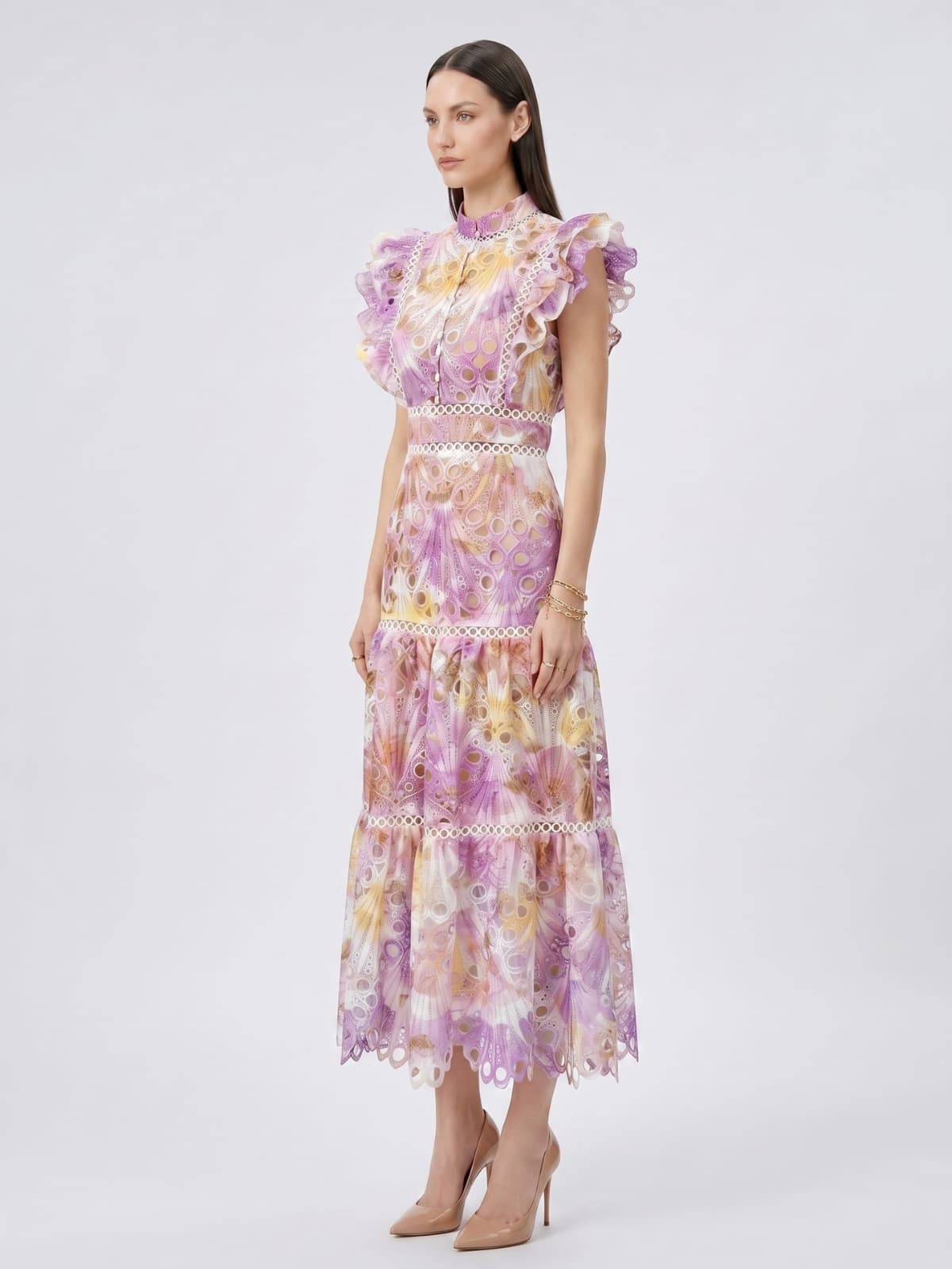 Verian Sleeveless Embroidered Maxi Dress