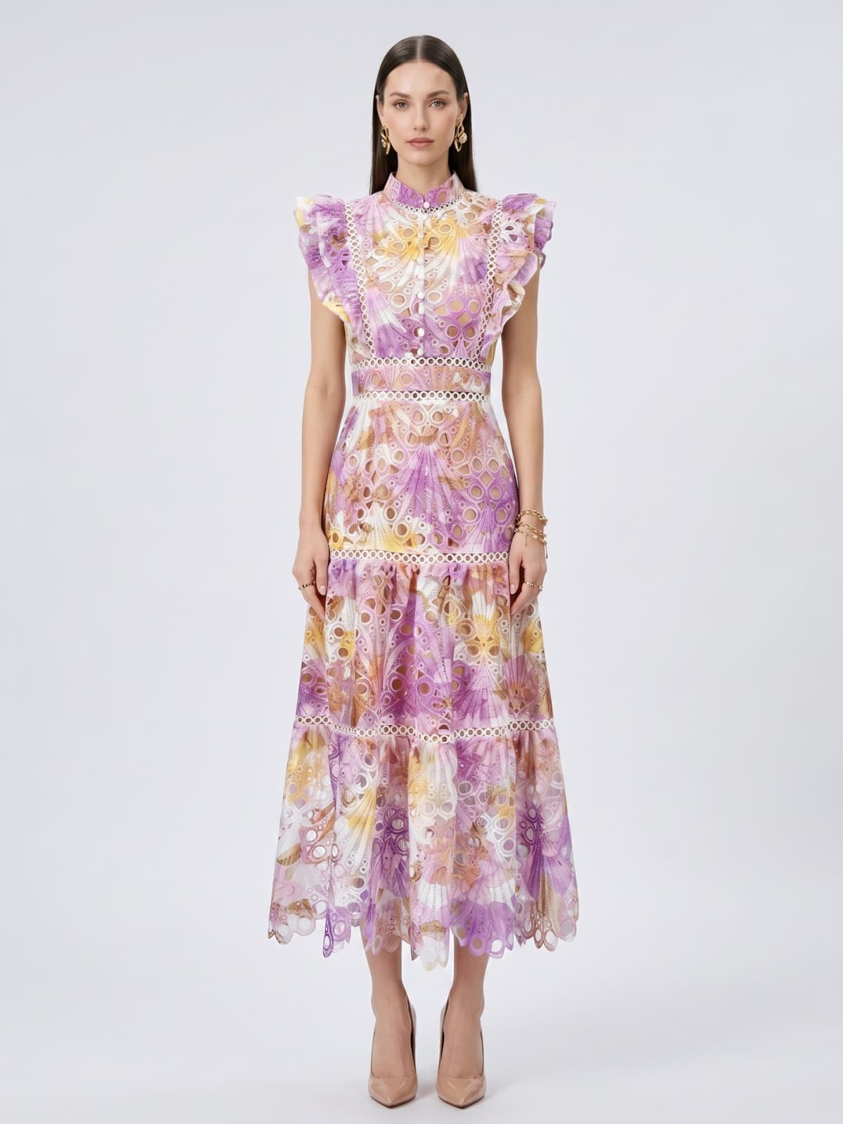 Verian Sleeveless Embroidered Maxi Dress