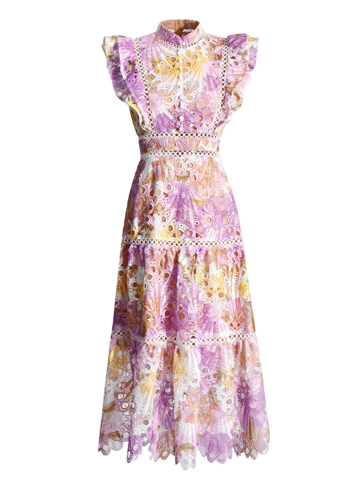 Verian Sleeveless Embroidered Maxi Dress