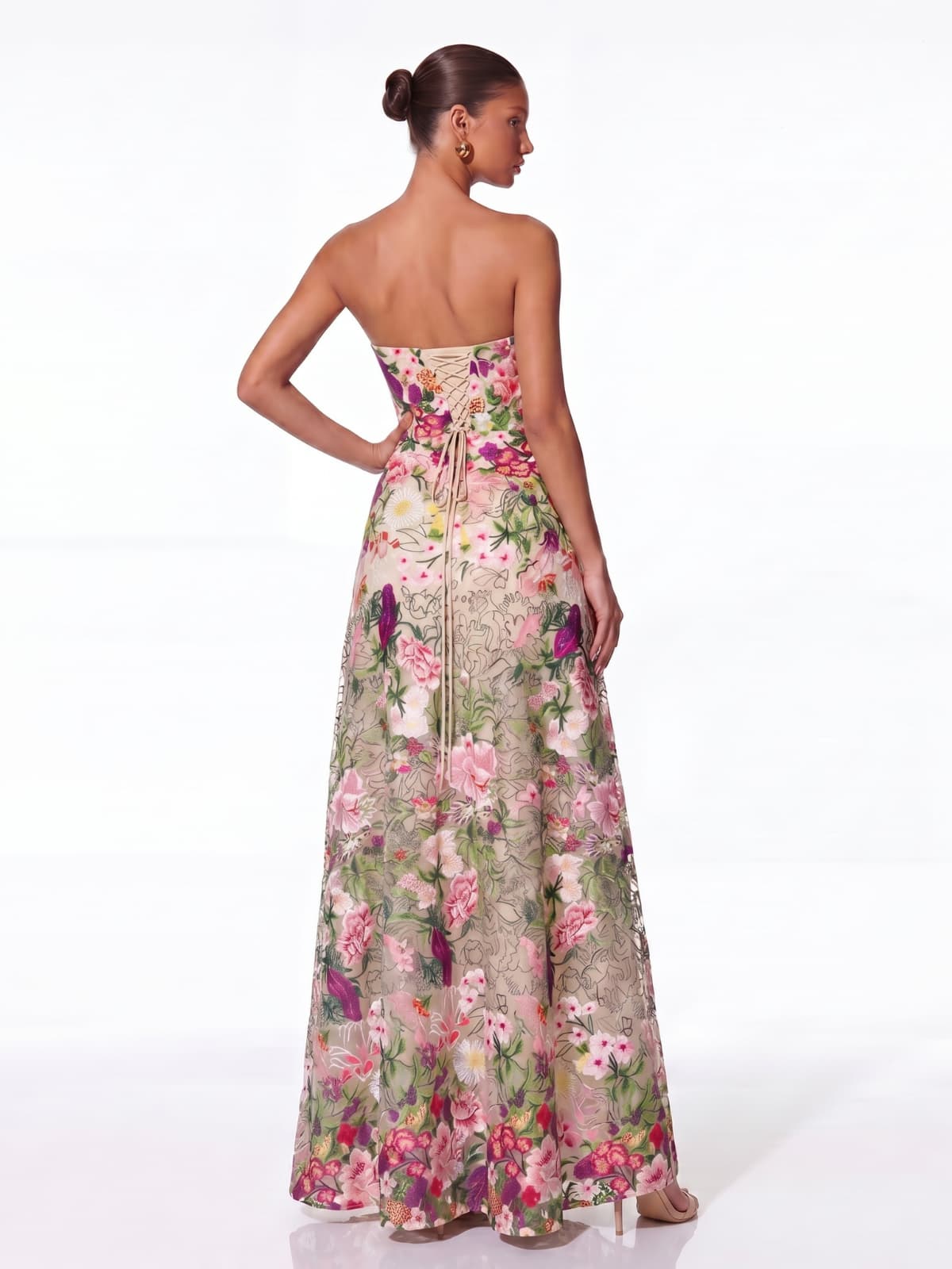 Vernis Flower Embroidered Maxi Dress