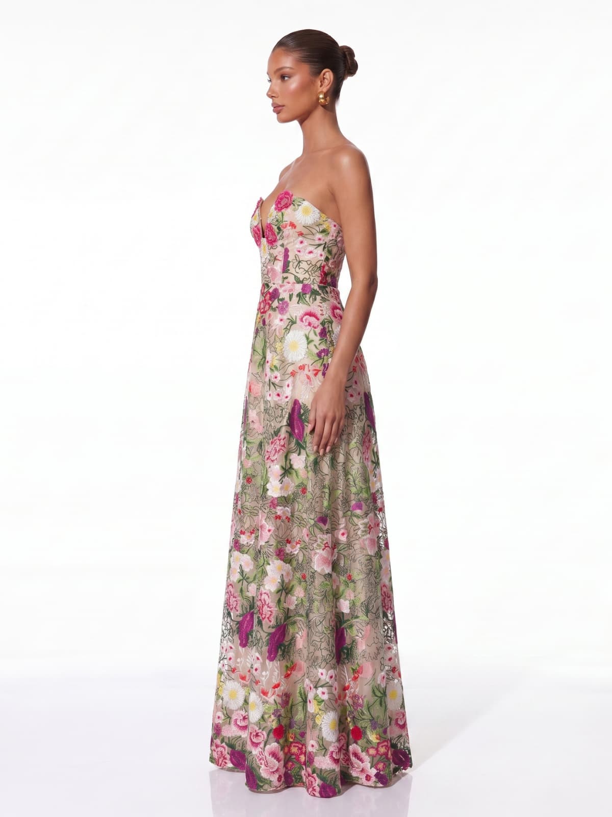 Vernis Flower Embroidered Maxi Dress
