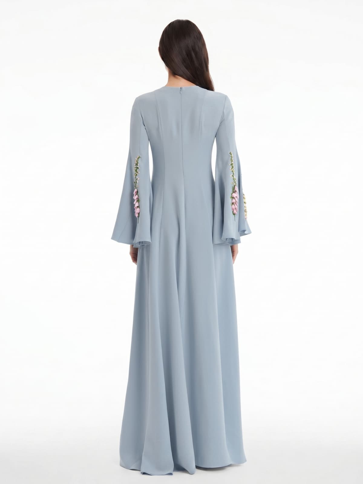 Vestra Flared Sleeve Flower Maxi Dress