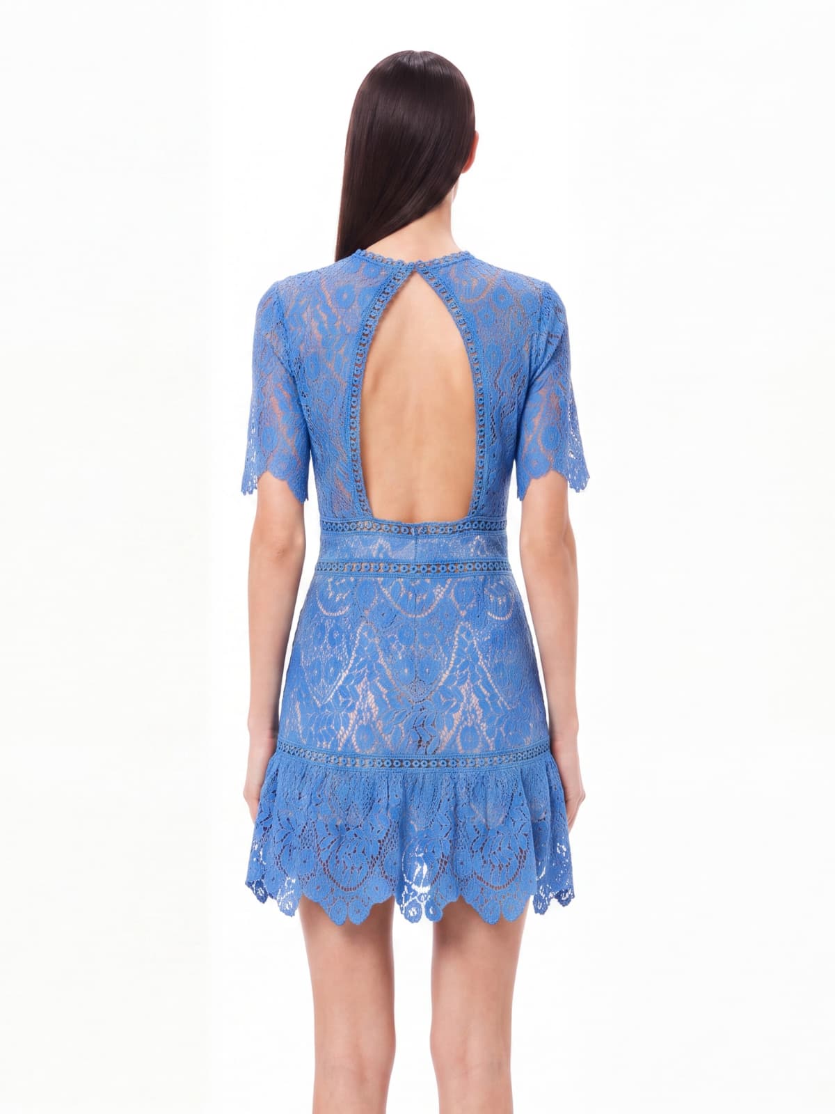 Vexira Short Sleeve Lace Mini Dress