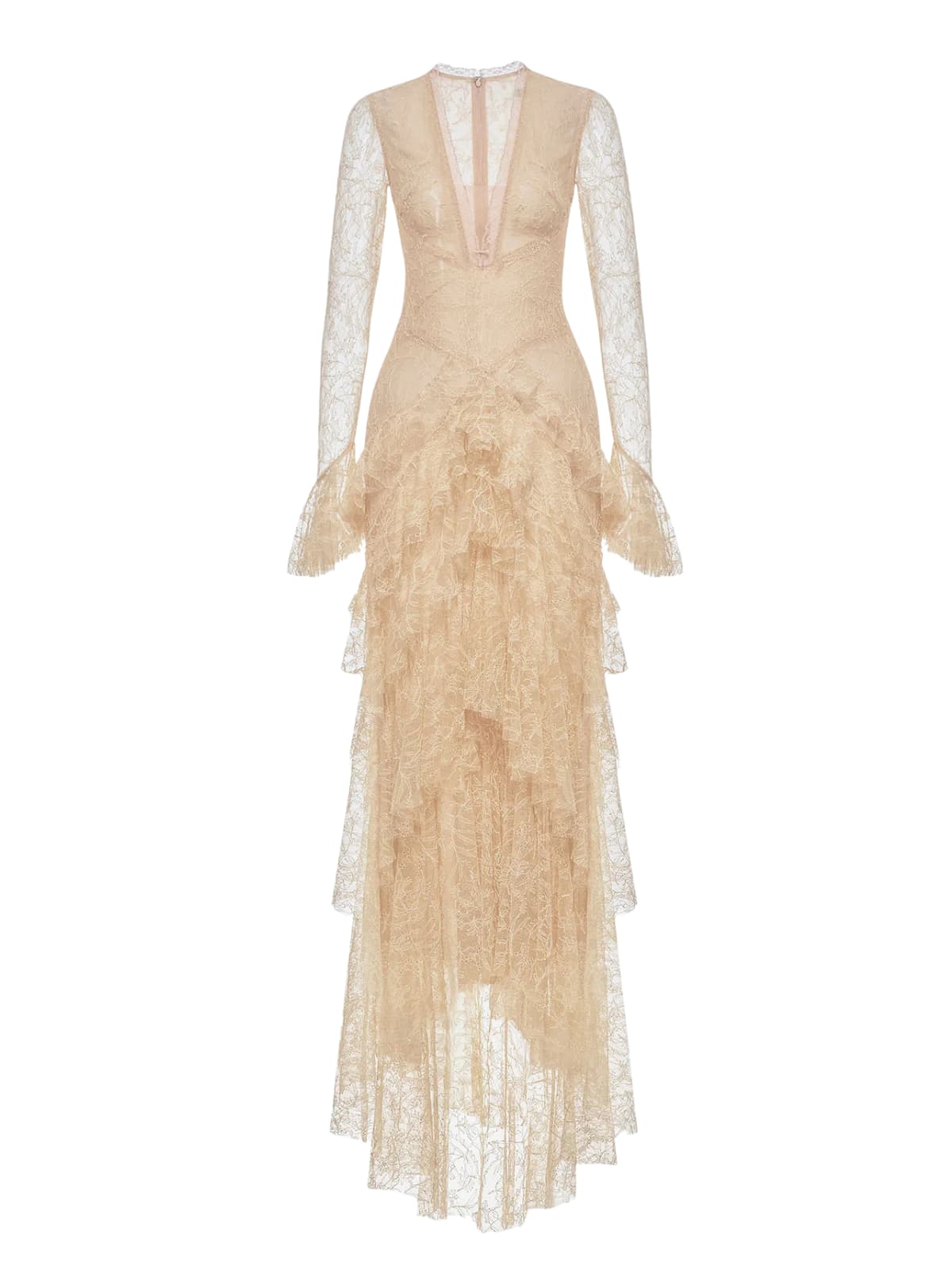 Wexler V Neck Lace Tiered Maxi Dress