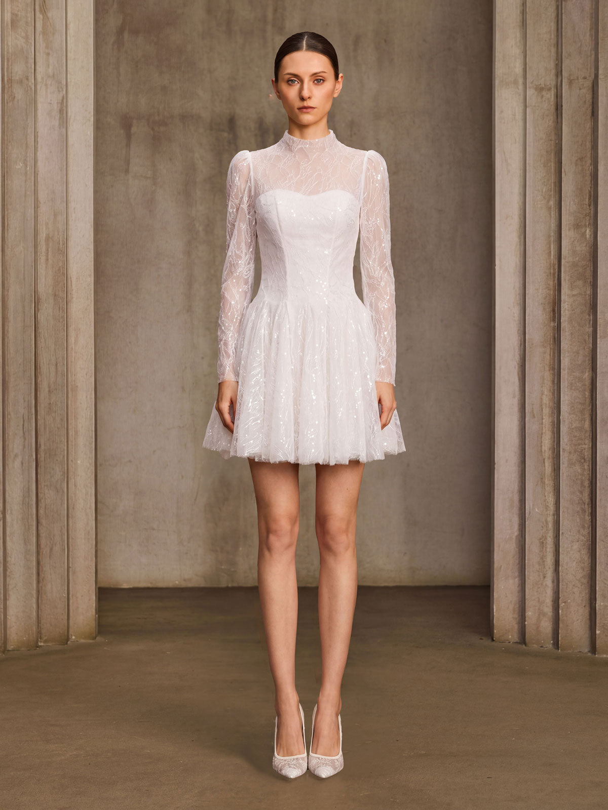 Weyloran Long Sleeve Lace Mini Dress