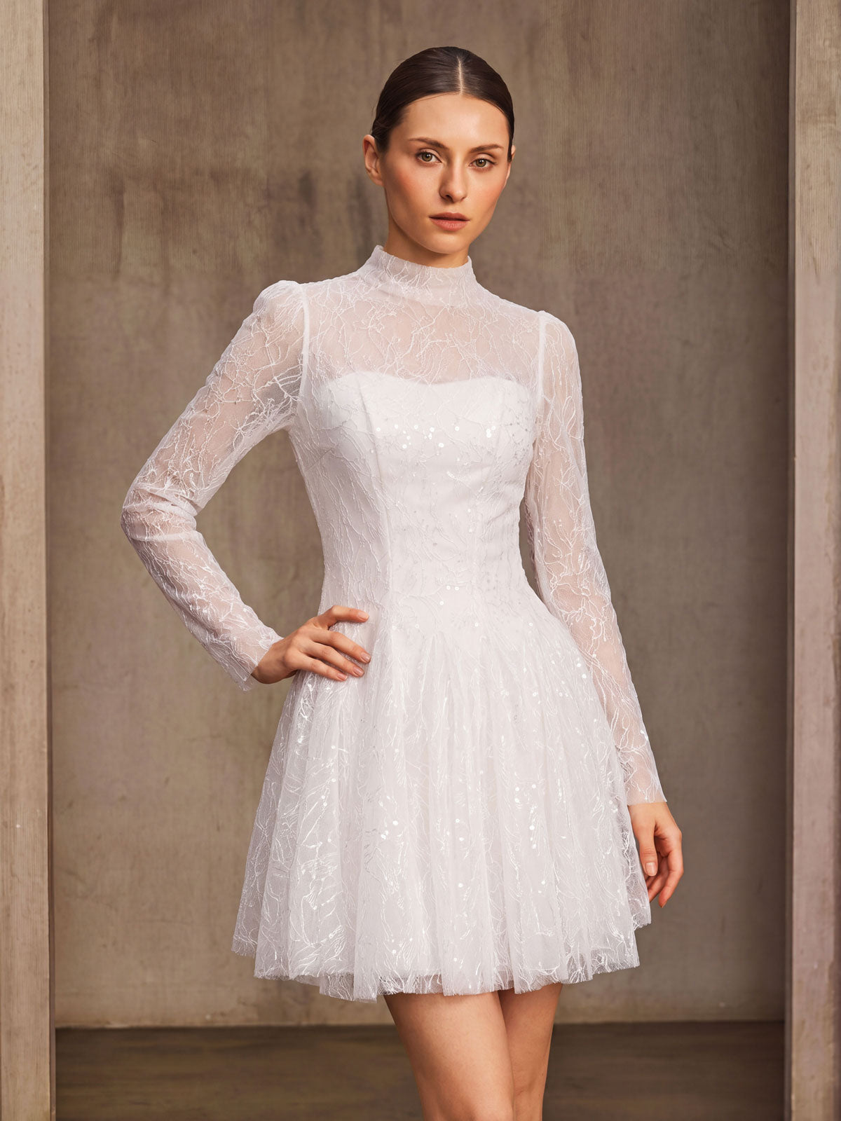 Weyloran Long Sleeve Lace Mini Dress
