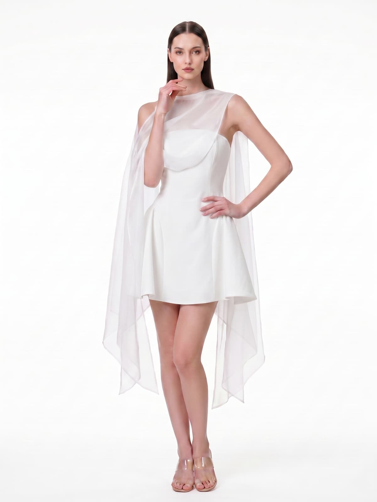 Yaven Strapless Cloak Mini Dress