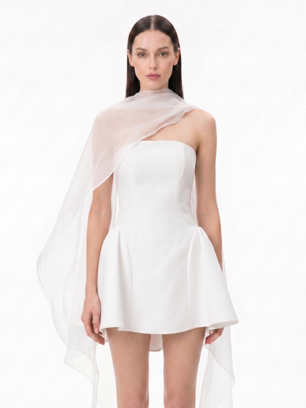 Yaven Strapless Cloak Mini Dress