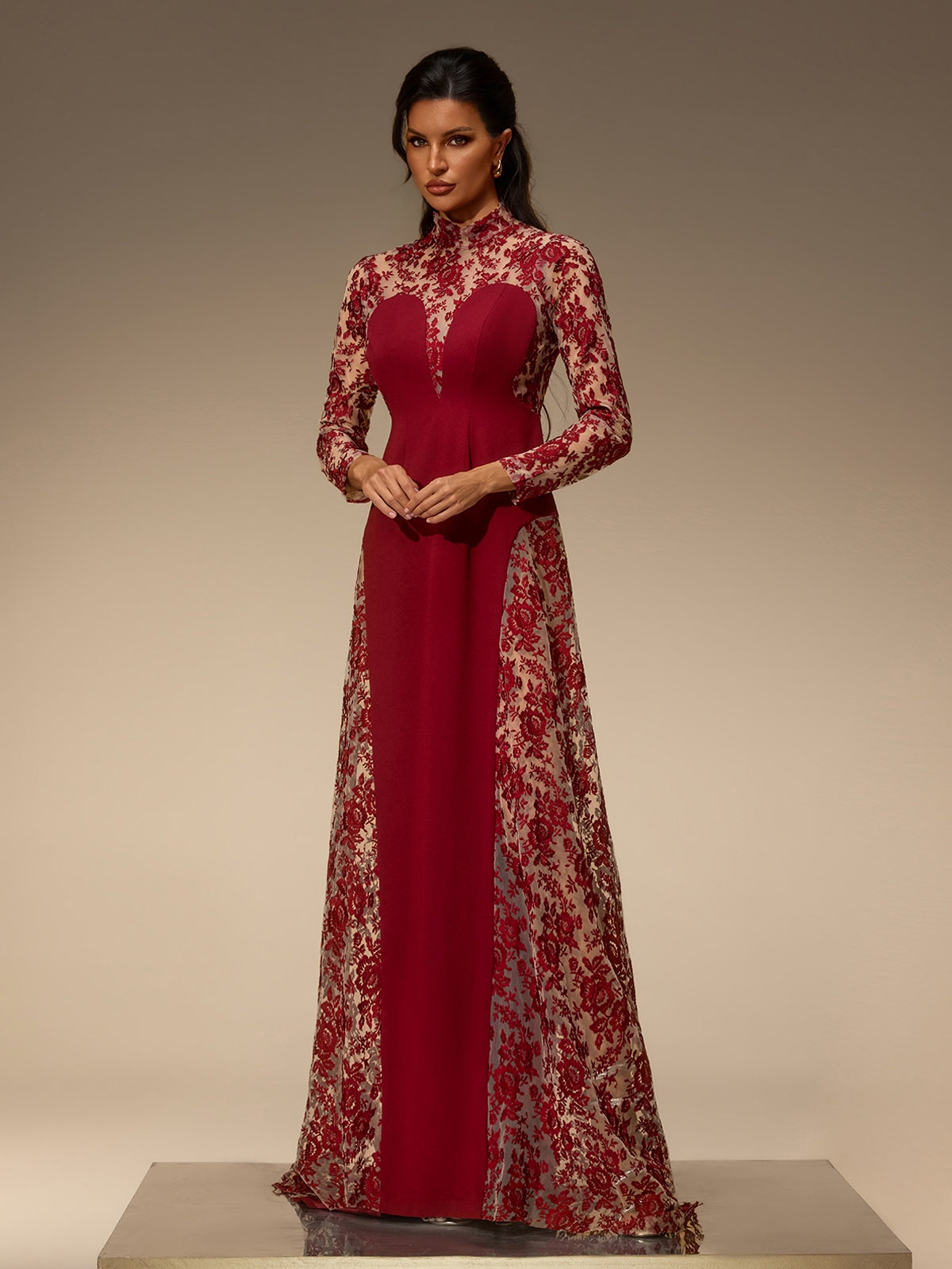 Zarelo Mesh Floral Maxi Dress