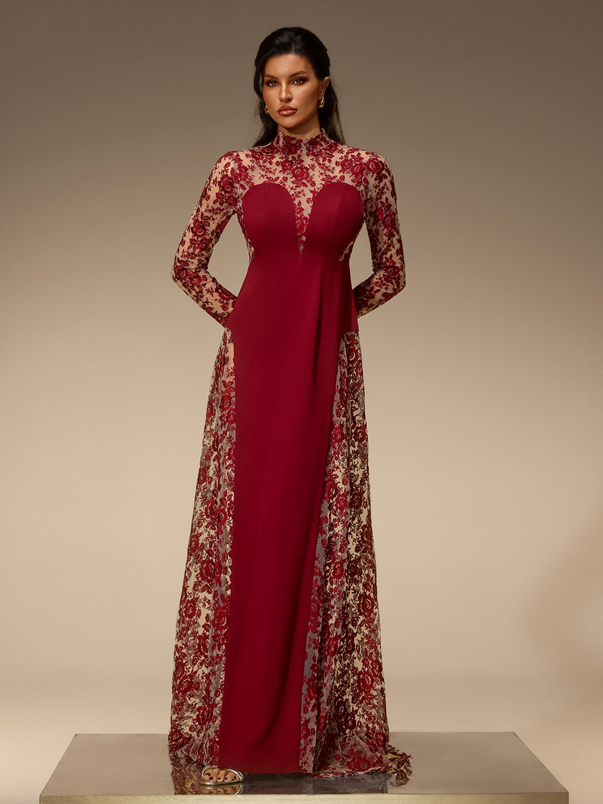 Zarelo Mesh Floral Maxi Dress
