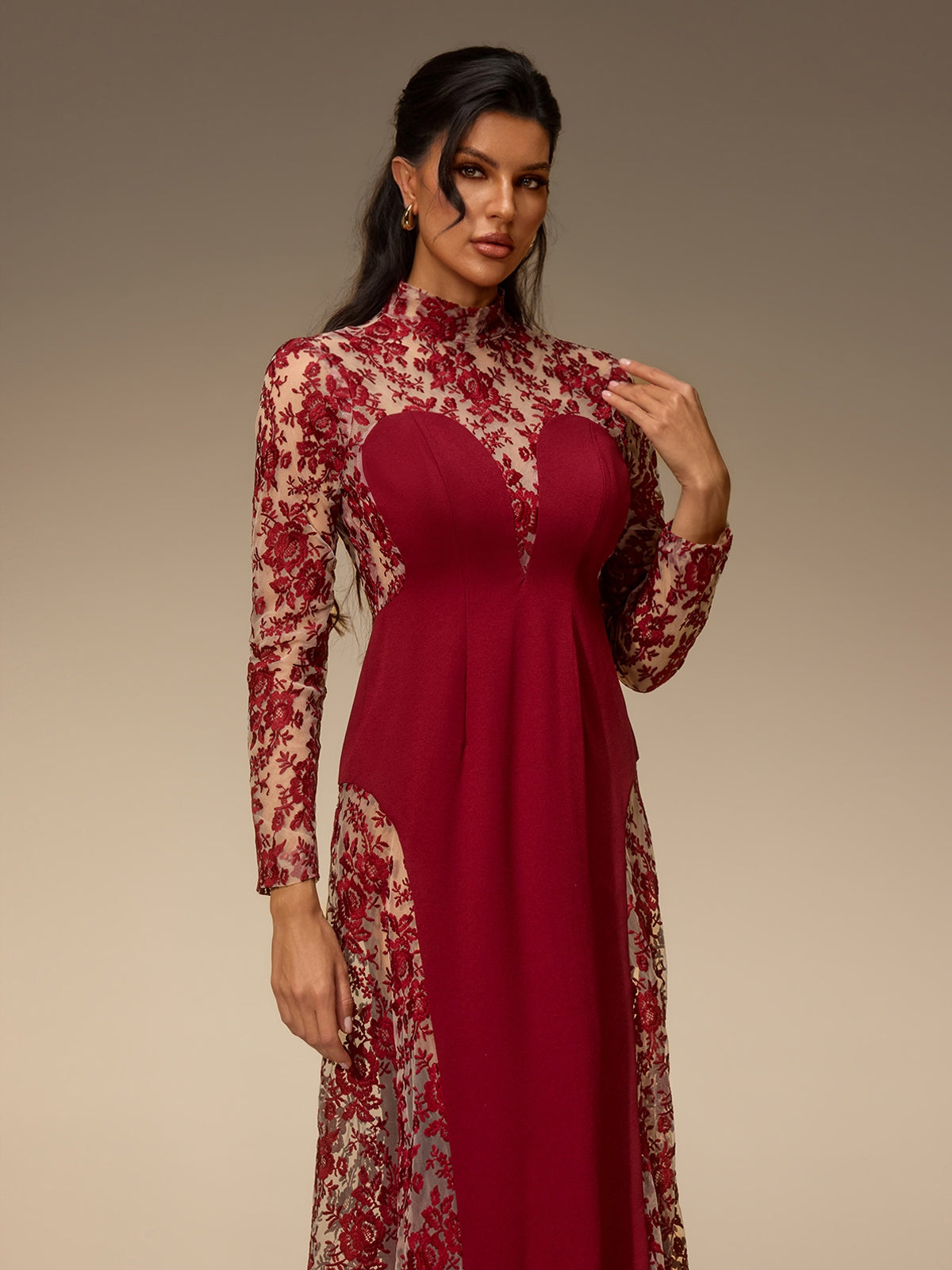 Zarelo Mesh Floral Maxi Dress