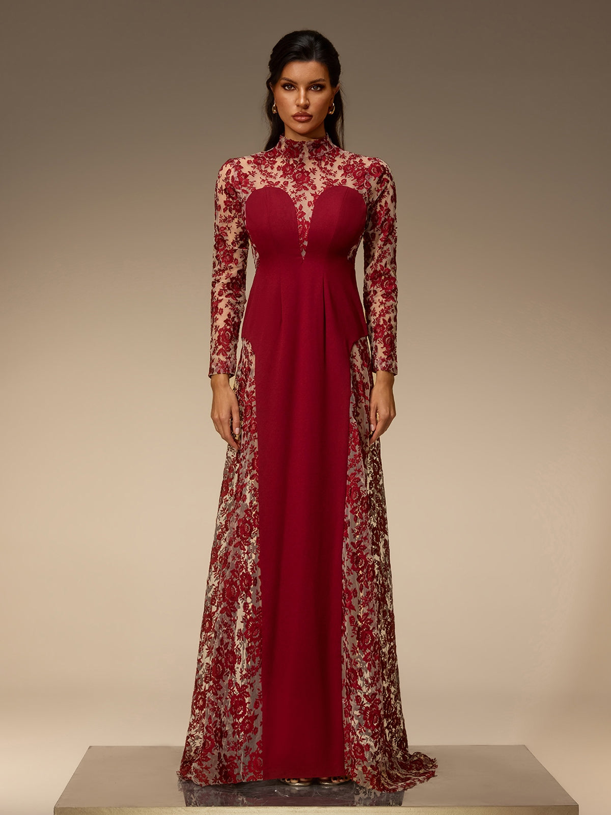 Zarelo Mesh Floral Maxi Dress