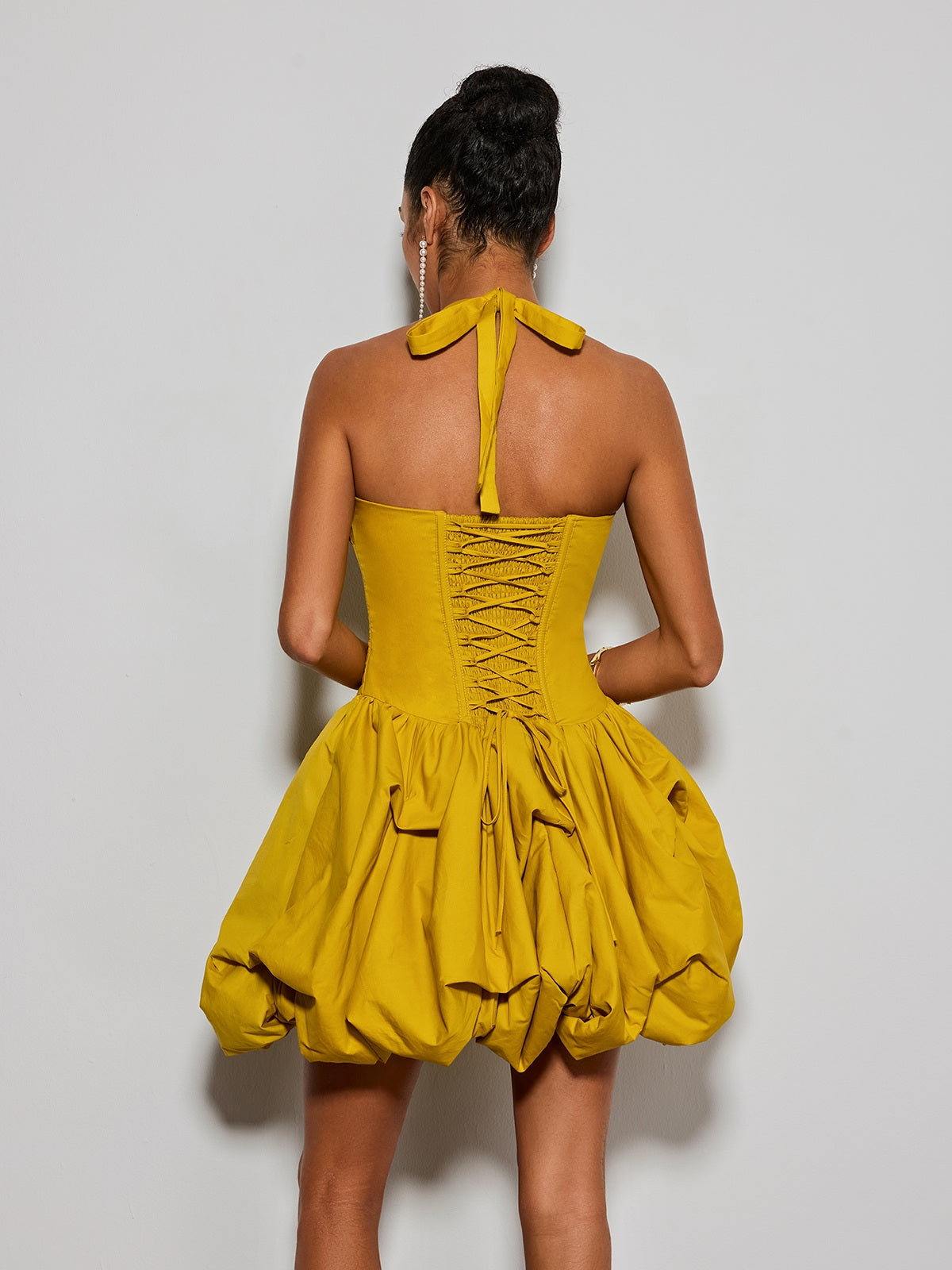 Zevareth Halterneck Bubble Mini Dress