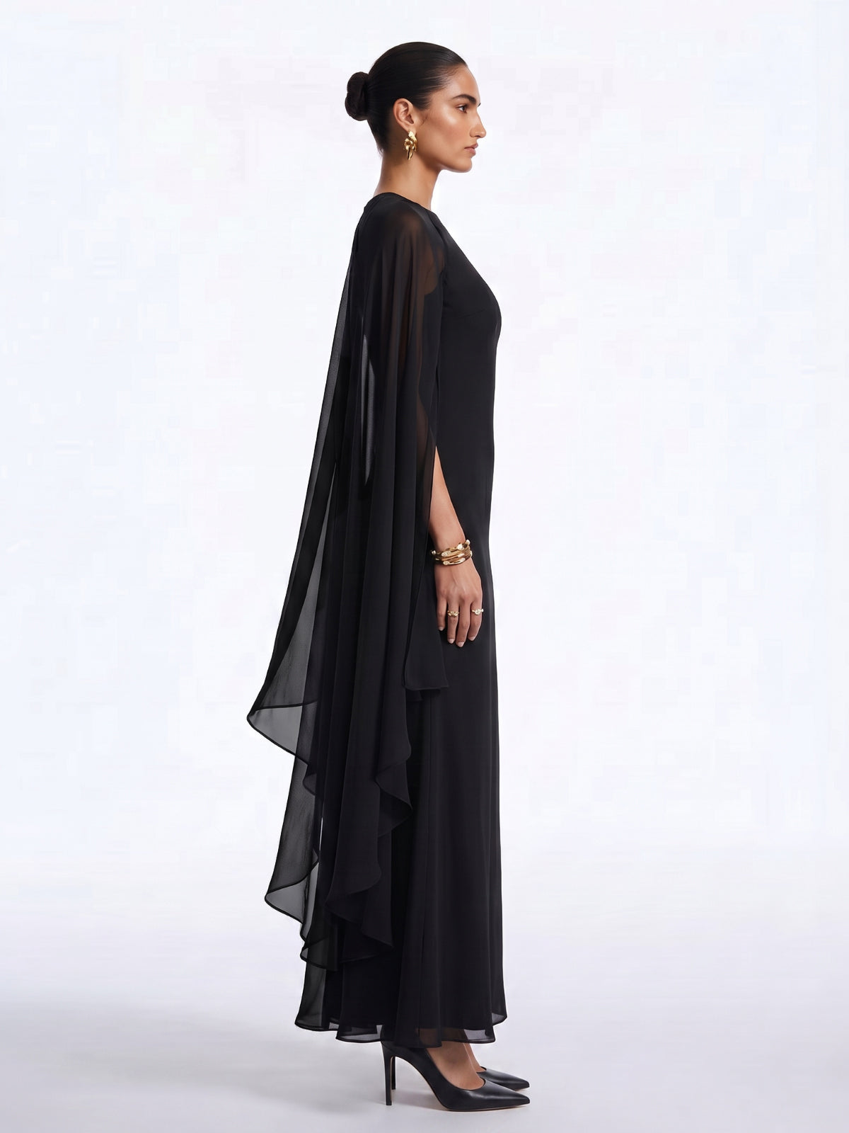 Zorix Cape Sleeve Maxi Dress