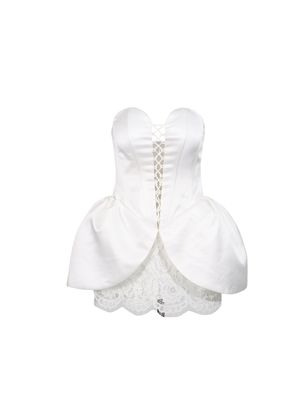 Aerovain Strapless Lace Mini Dress
