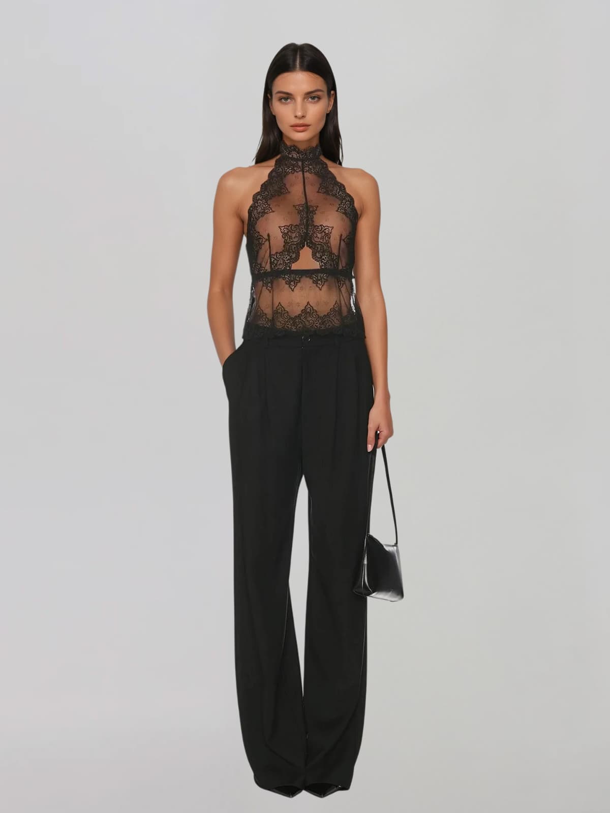 Aexila Halterneck Lace Top
